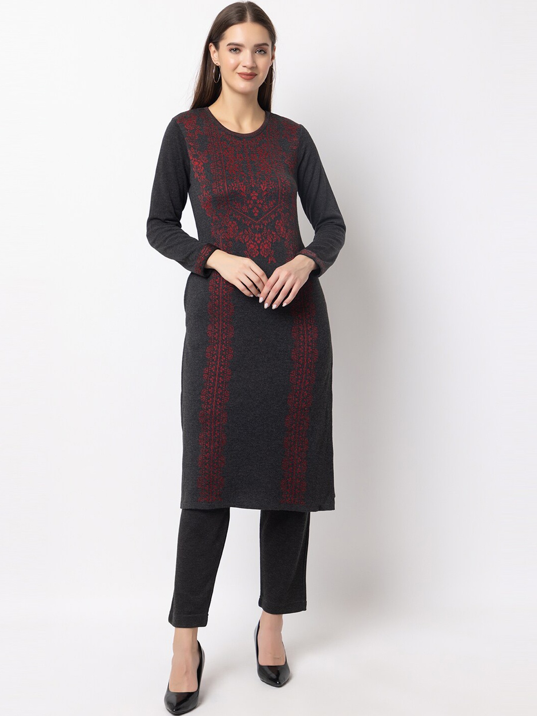 

KEIKO Women Charcoal Floral Regular Palazzos &