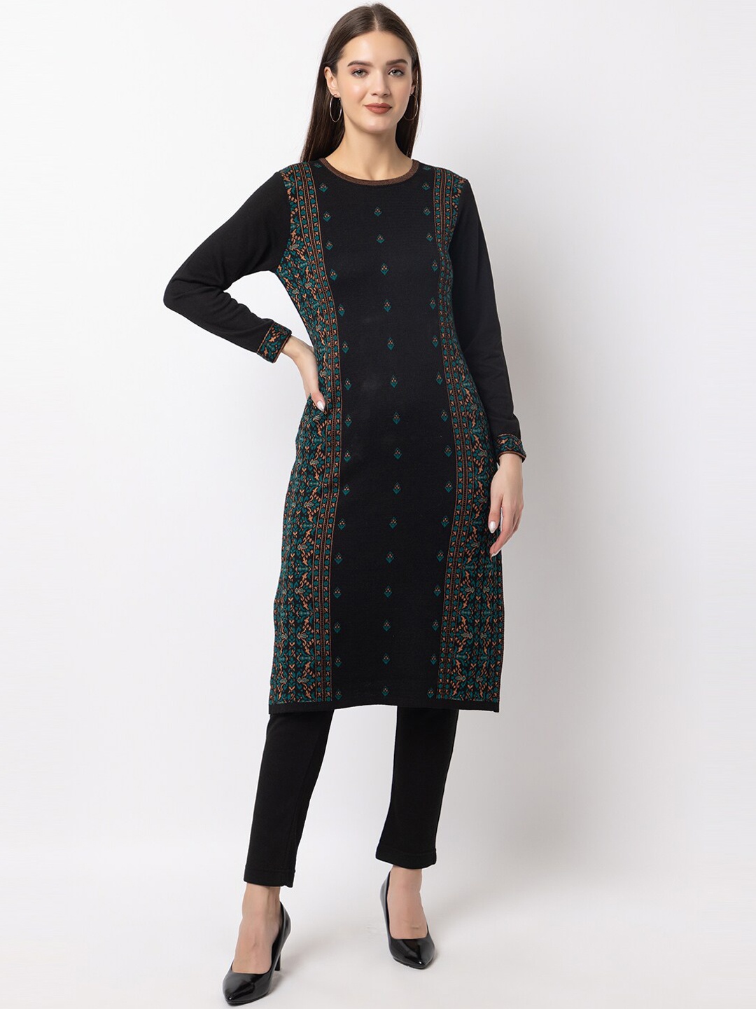

KEIKO Women Black Floral Regular Palazzos &
