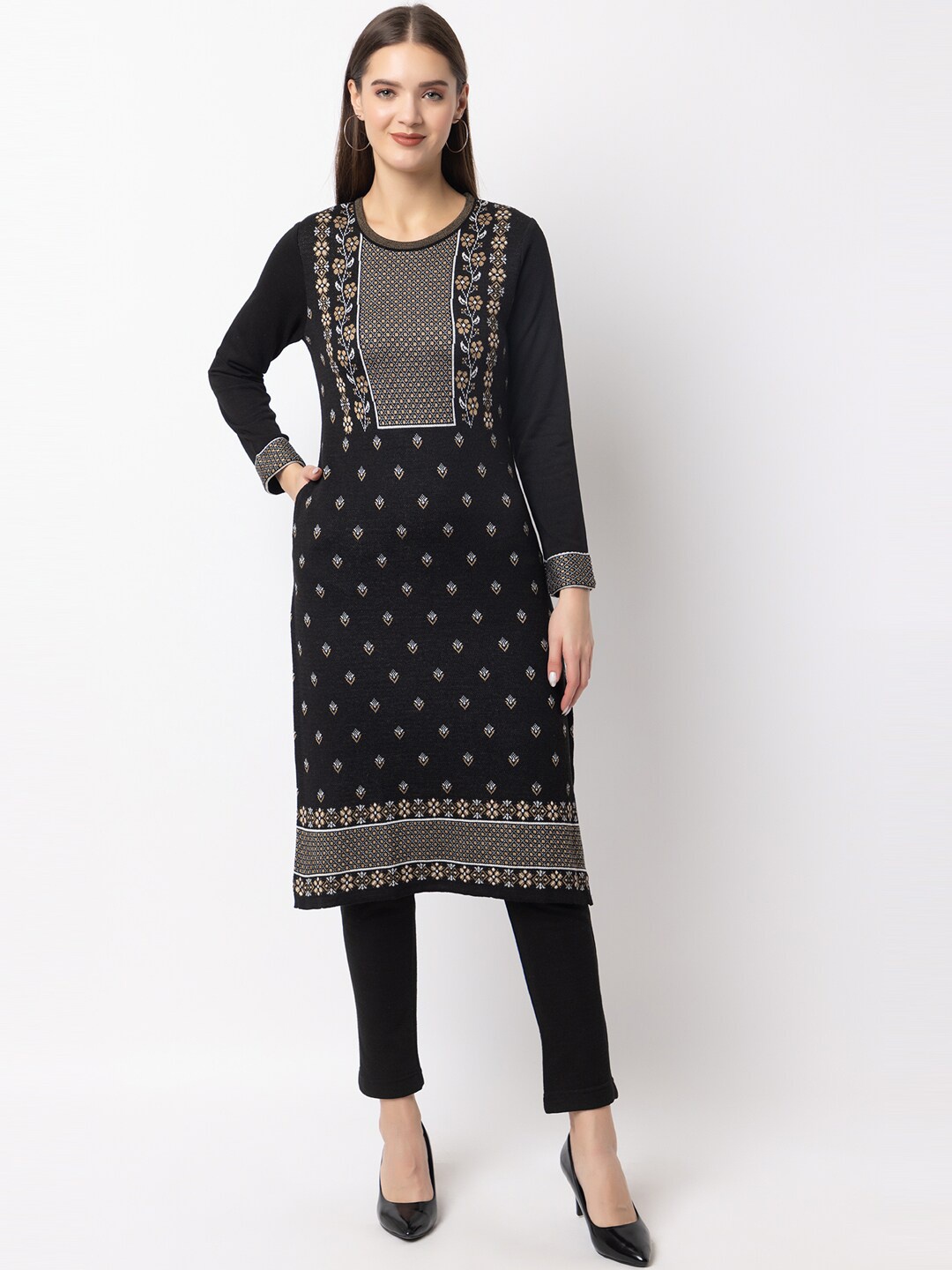 

KEIKO Women Black Floral Regular Palazzos &