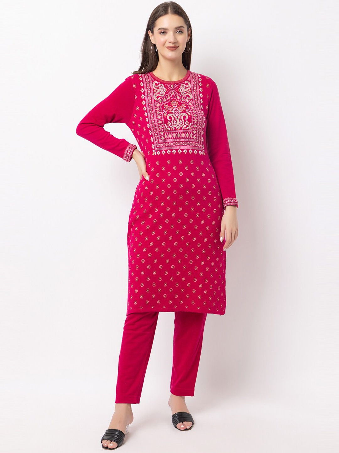 

KEIKO Women Pink Floral Regular Palazzos &