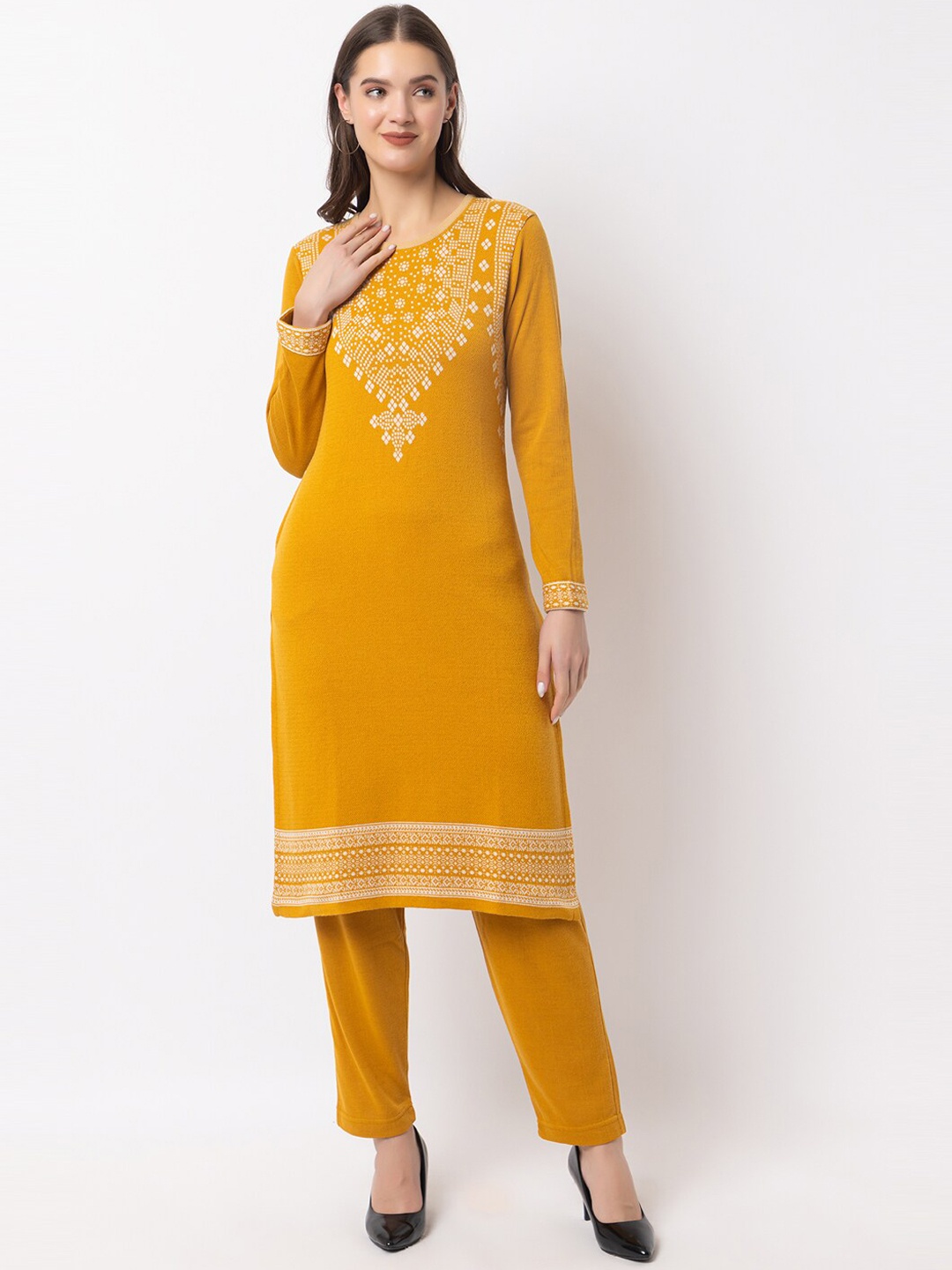 

KEIKO Women Mustard Yellow Floral Regular Palazzos &