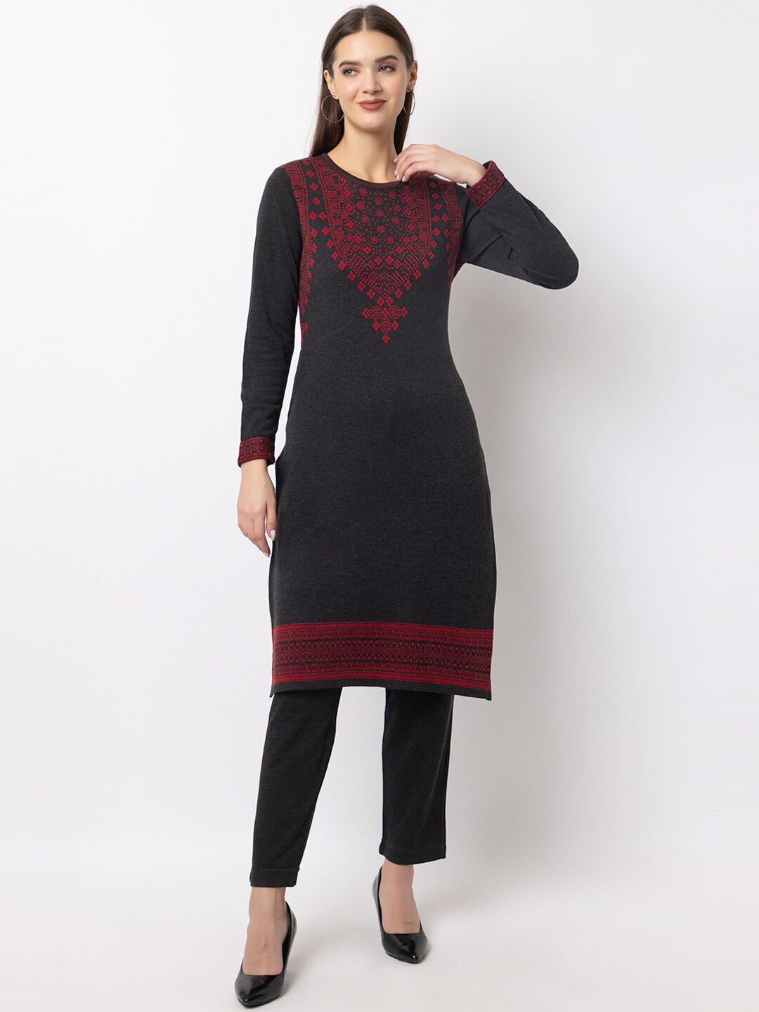 

KEIKO Women Grey Floral Regular Palazzos &