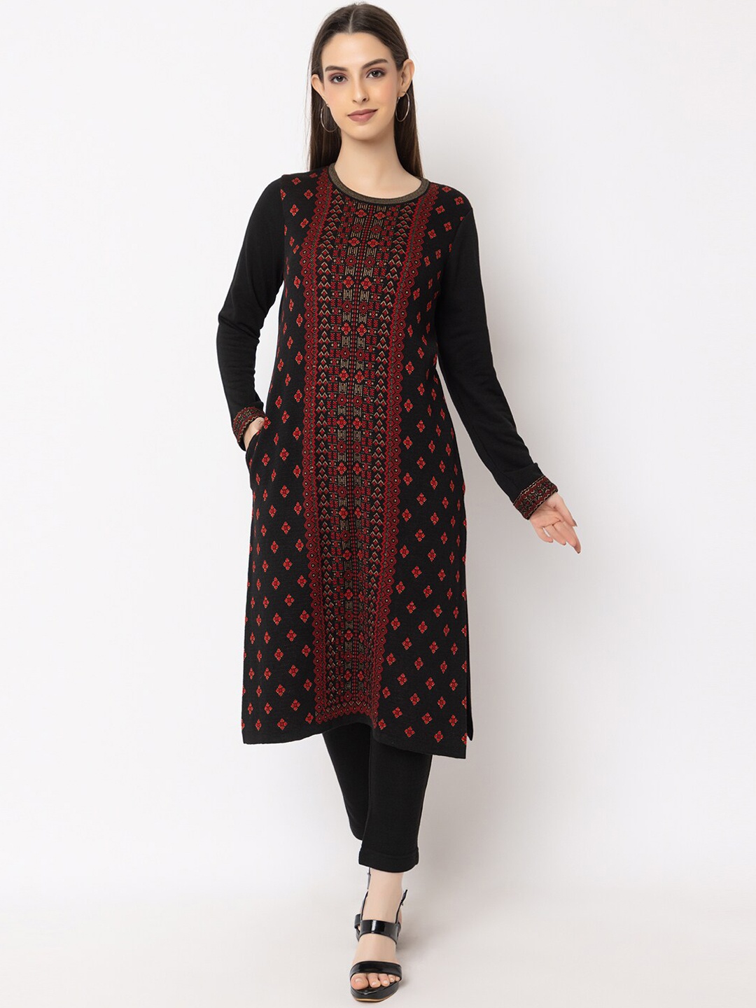 

KEIKO Women Black Floral Regular Palazzos &