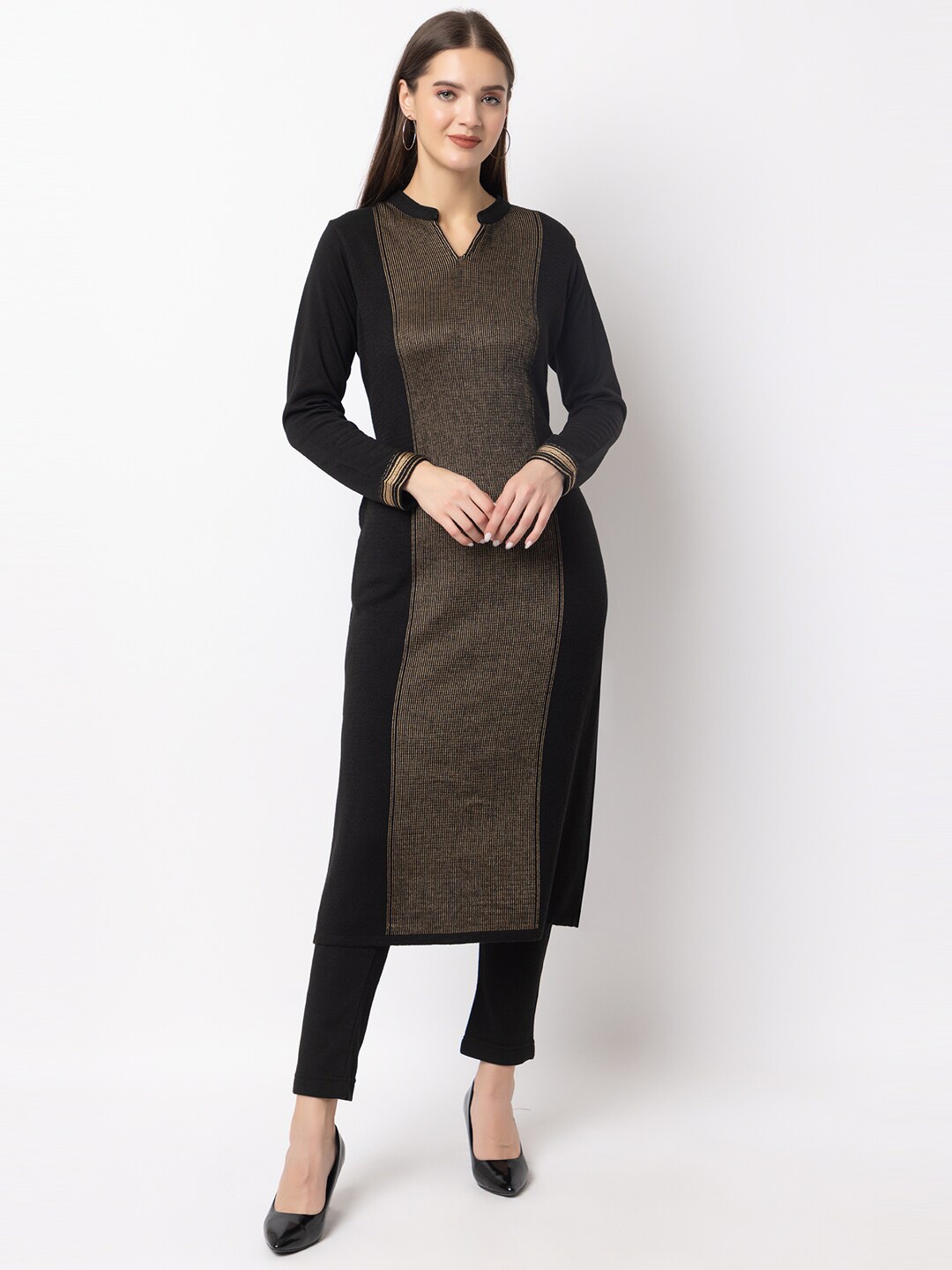 

KEIKO Ethnic Motifs Printed Kurta & Trouser, Black