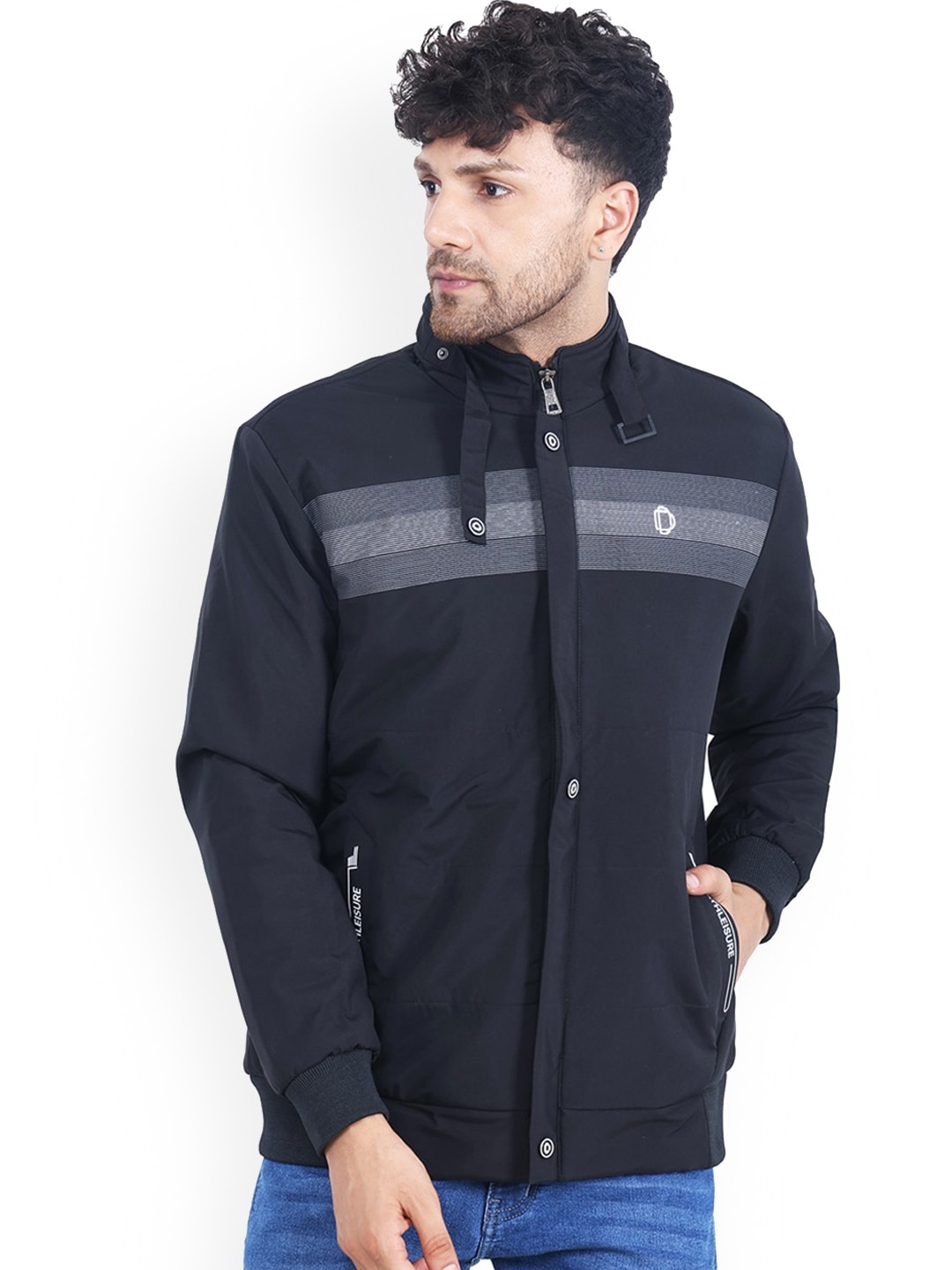 

Dollar Socks Men Black Water Resistant Outdoor Bomber Jacket