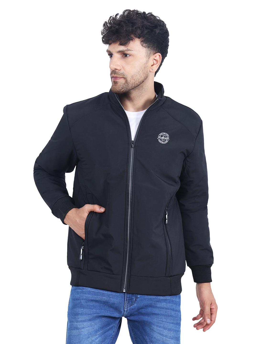 

Dollar Socks Men Black Water Resistant Outdoor Bomber Jacket