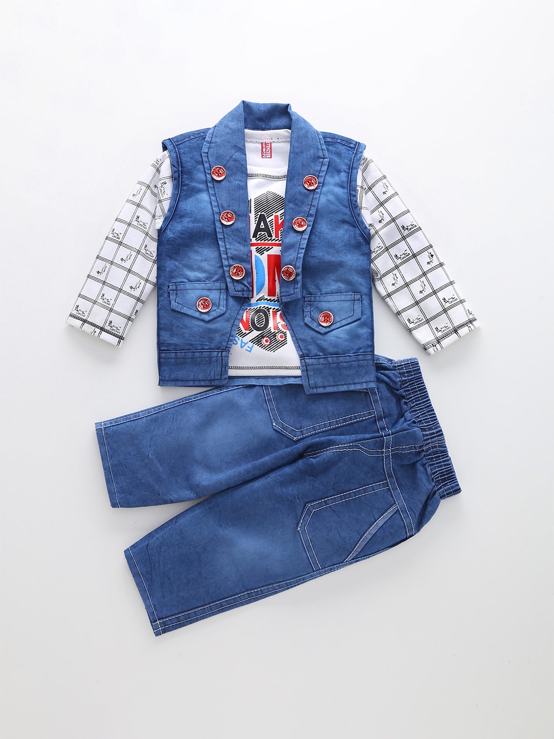 

BAESD Boys Graphic Printed Shirt with Trousers, White