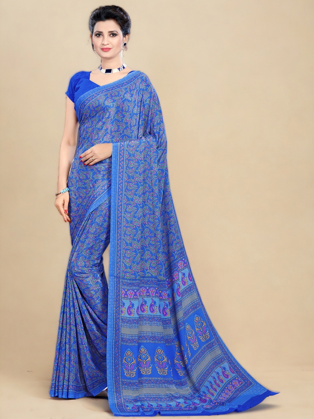 

Vipra Designer Paisley Printed Saree, Blue