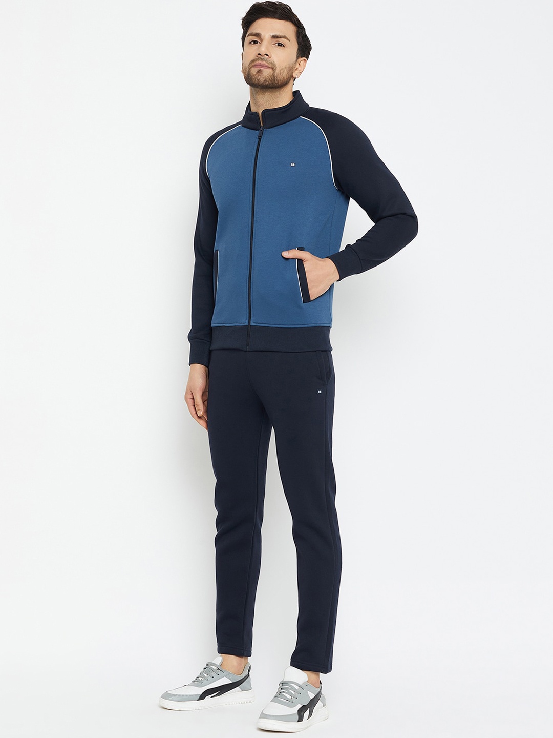 

Okane Mock Collar Long Sleeved Tracksuits, Blue