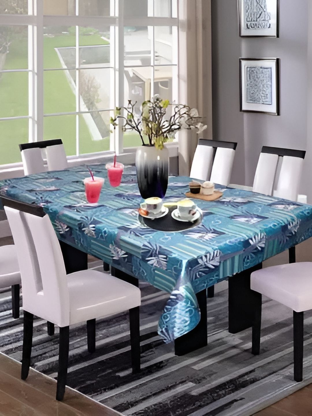 

CASA-NEST Blue & White 4-Seater Printed Table Cover