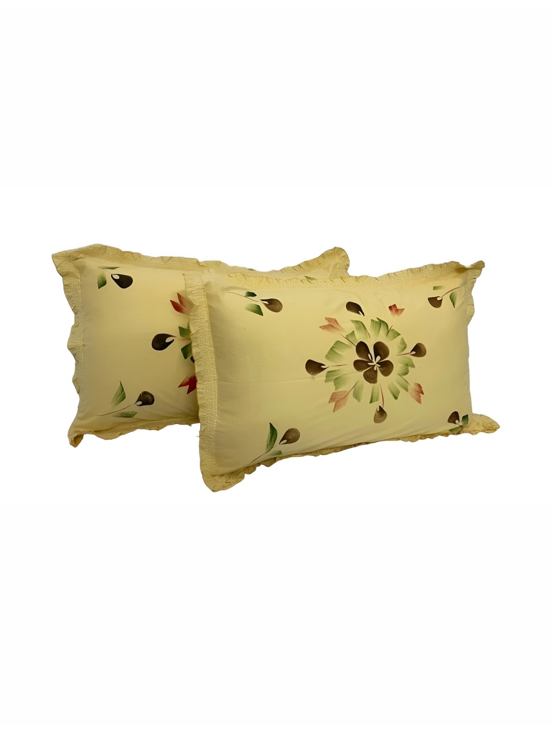 

CASA-NEST Yellow & Green 2 Pieces Printed Cotton Cushion Covers