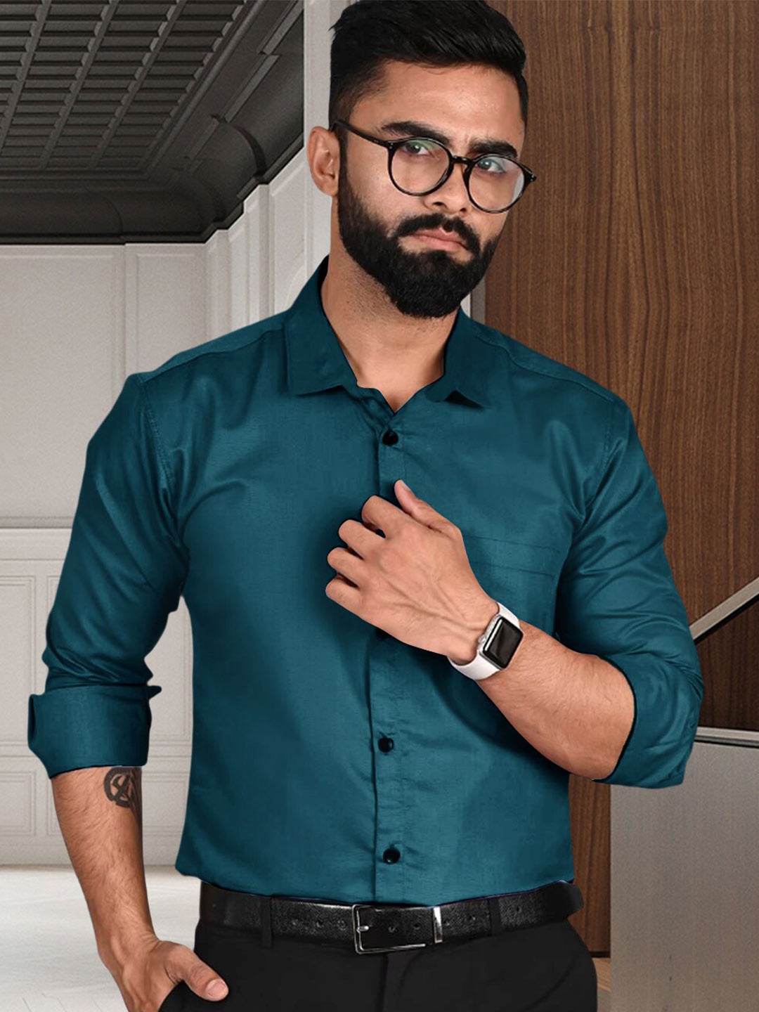 

Tee Projekt Standard Spread Collar Formal Shirt, Teal