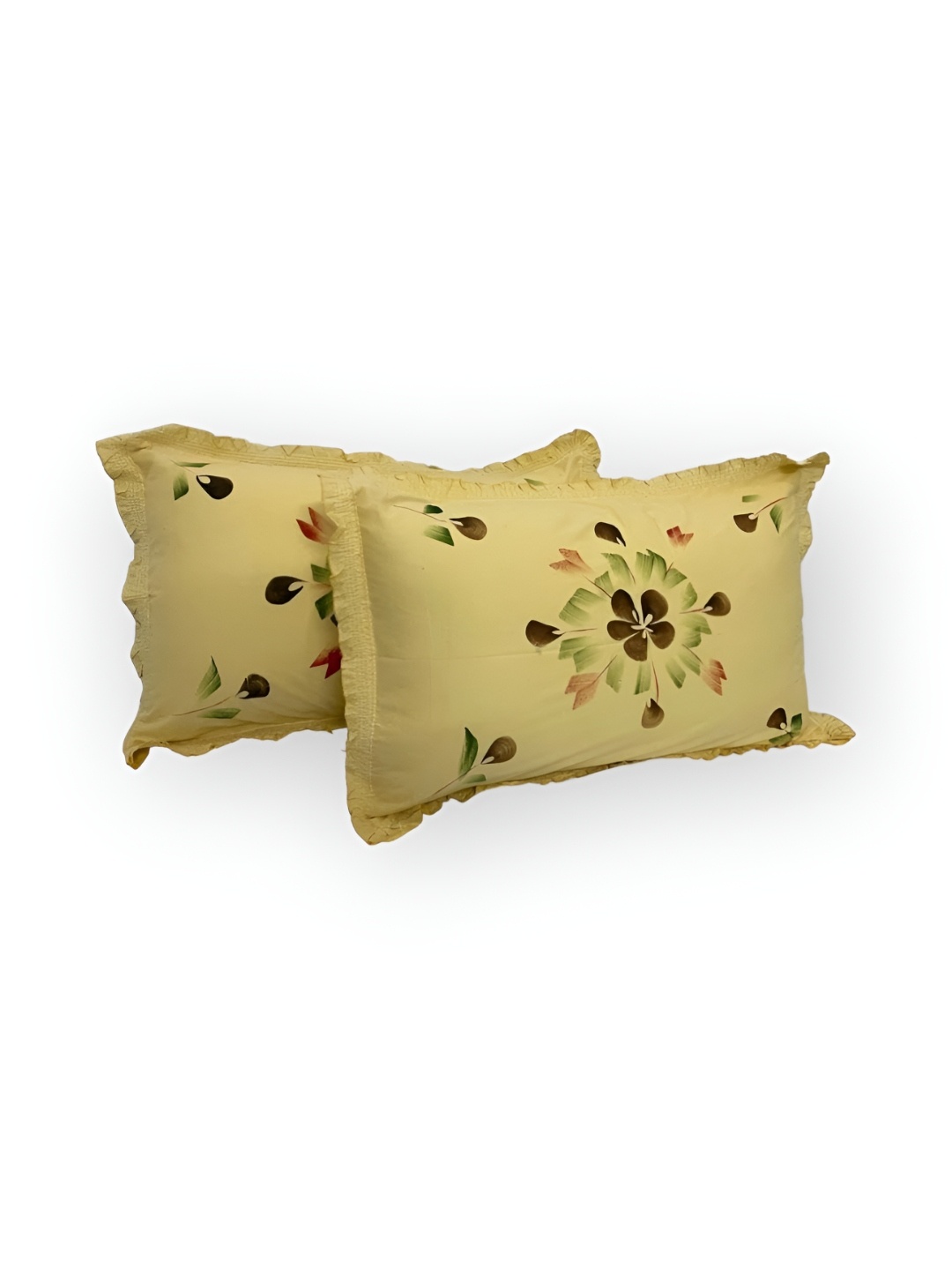 

CASA-NEST Cream 2 Pieces Embroidered Design Cotton Pillow Covers