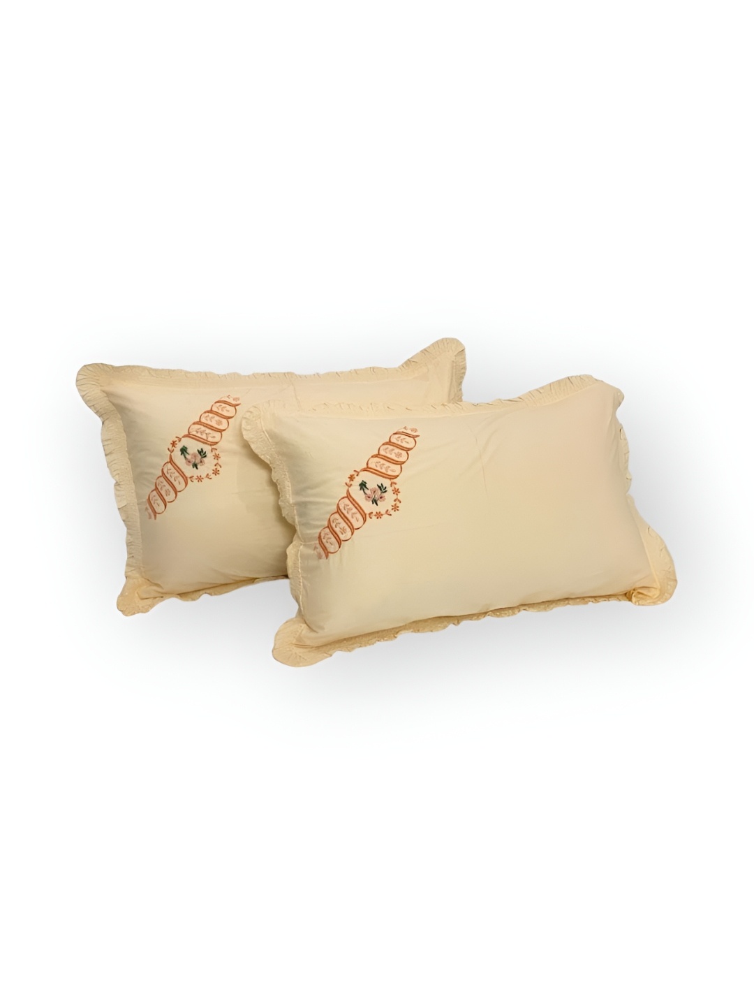 

CASA-NEST Beige 2 Pieces Embroided Rectangle Pillow Covers