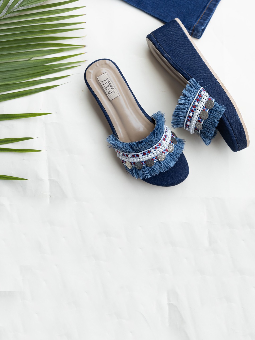

Jutti Express Embellished Open Toe Wedge Heels, Blue