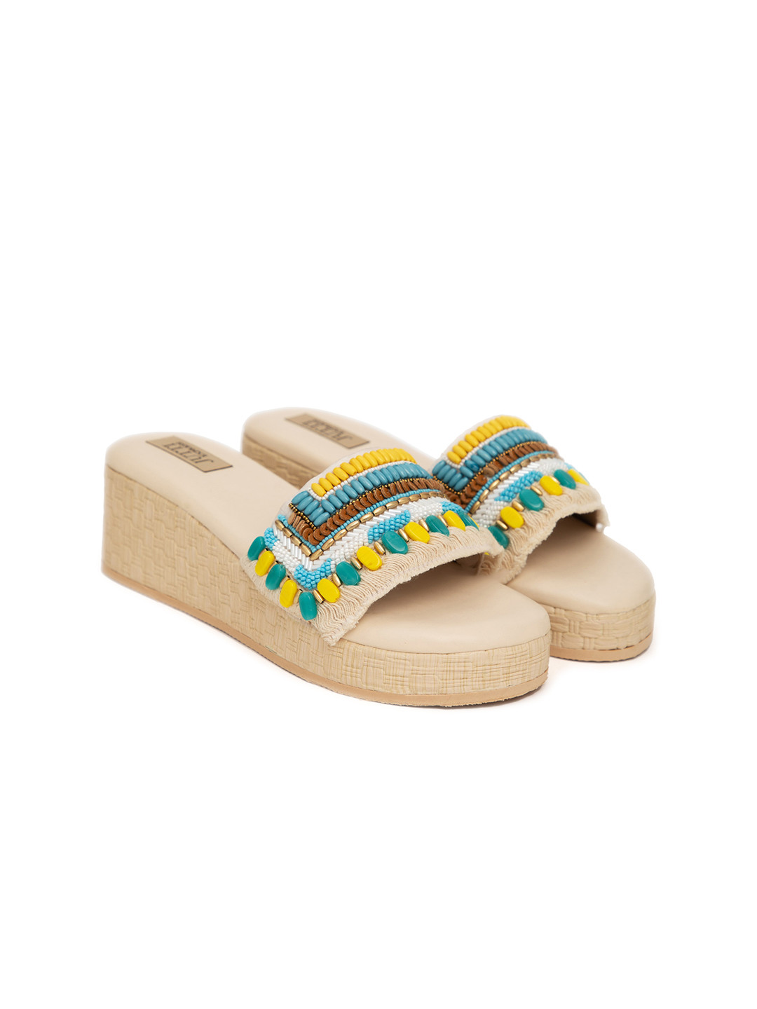 

Jutti Express Embellished Open Toe Wedge Heels, Off white