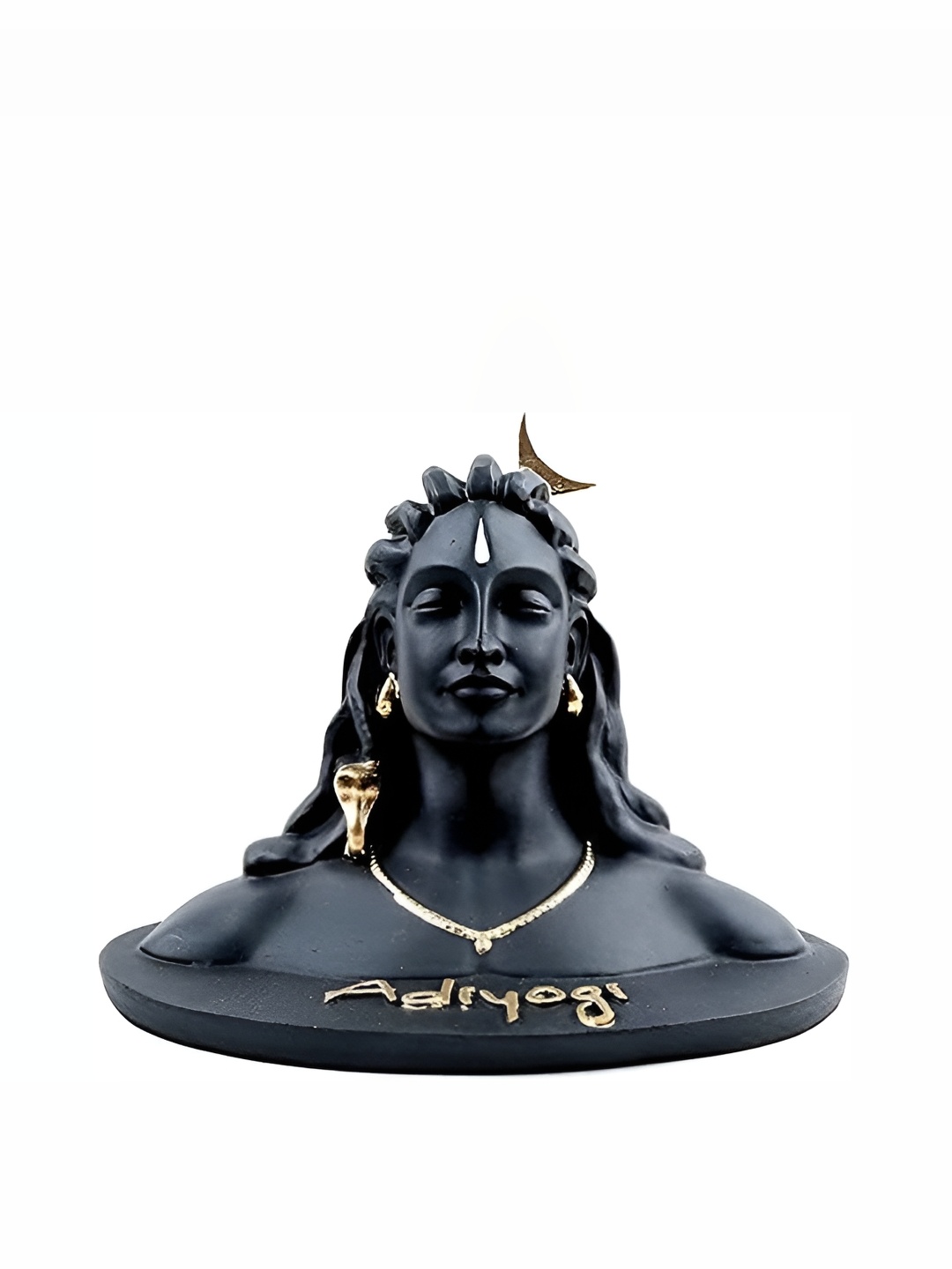 

Navyaksh Black And Gold Toned Adiyogi Shiva Idol Showpiece