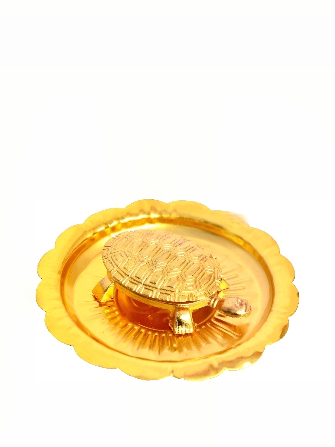 

Navyaksh Glod Toned Turtle With Plate Showpiece, Gold