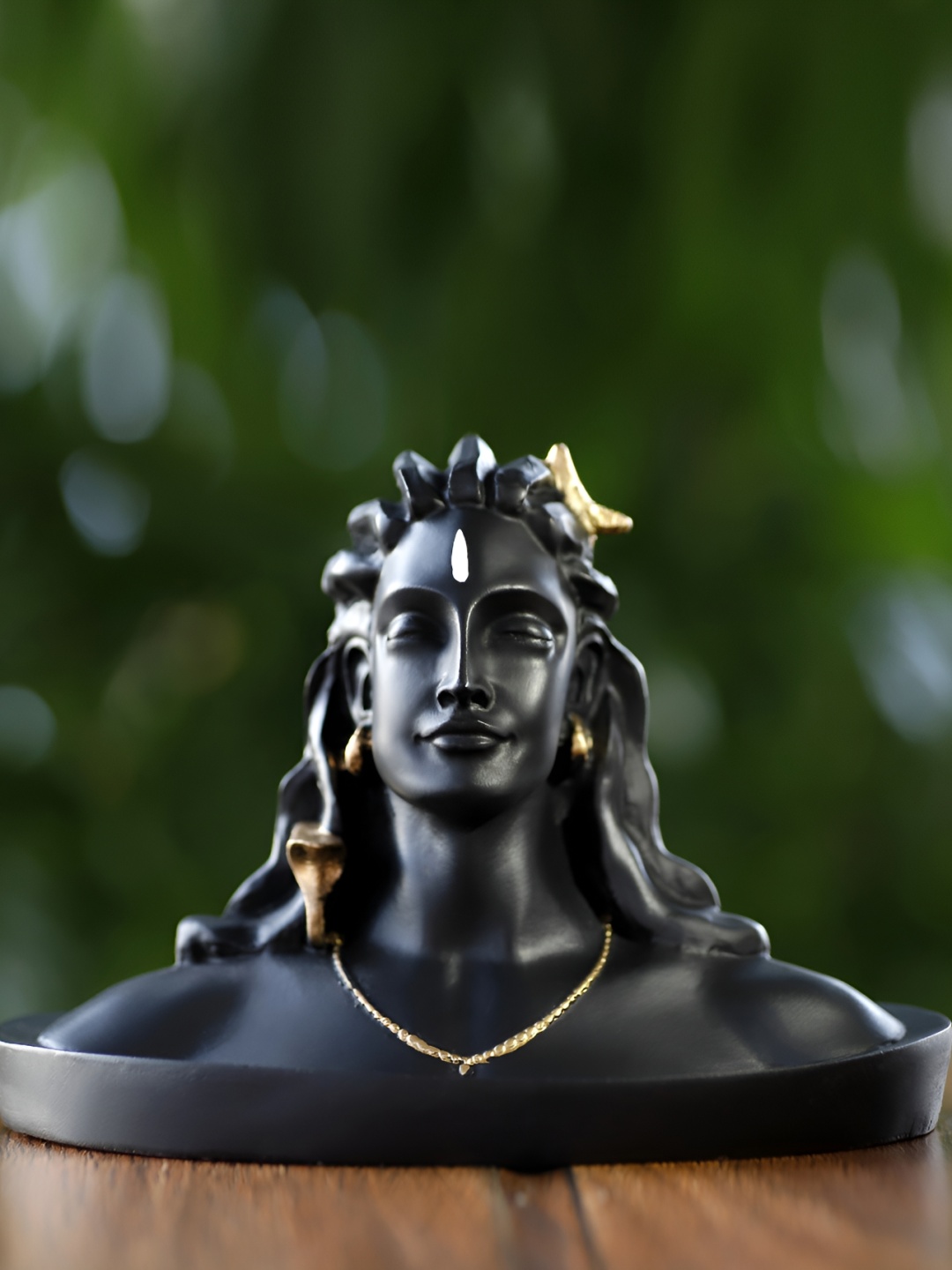 

Navyaksh Black Gold Toned Adiyogi Lord Shiv Idol Showpiece