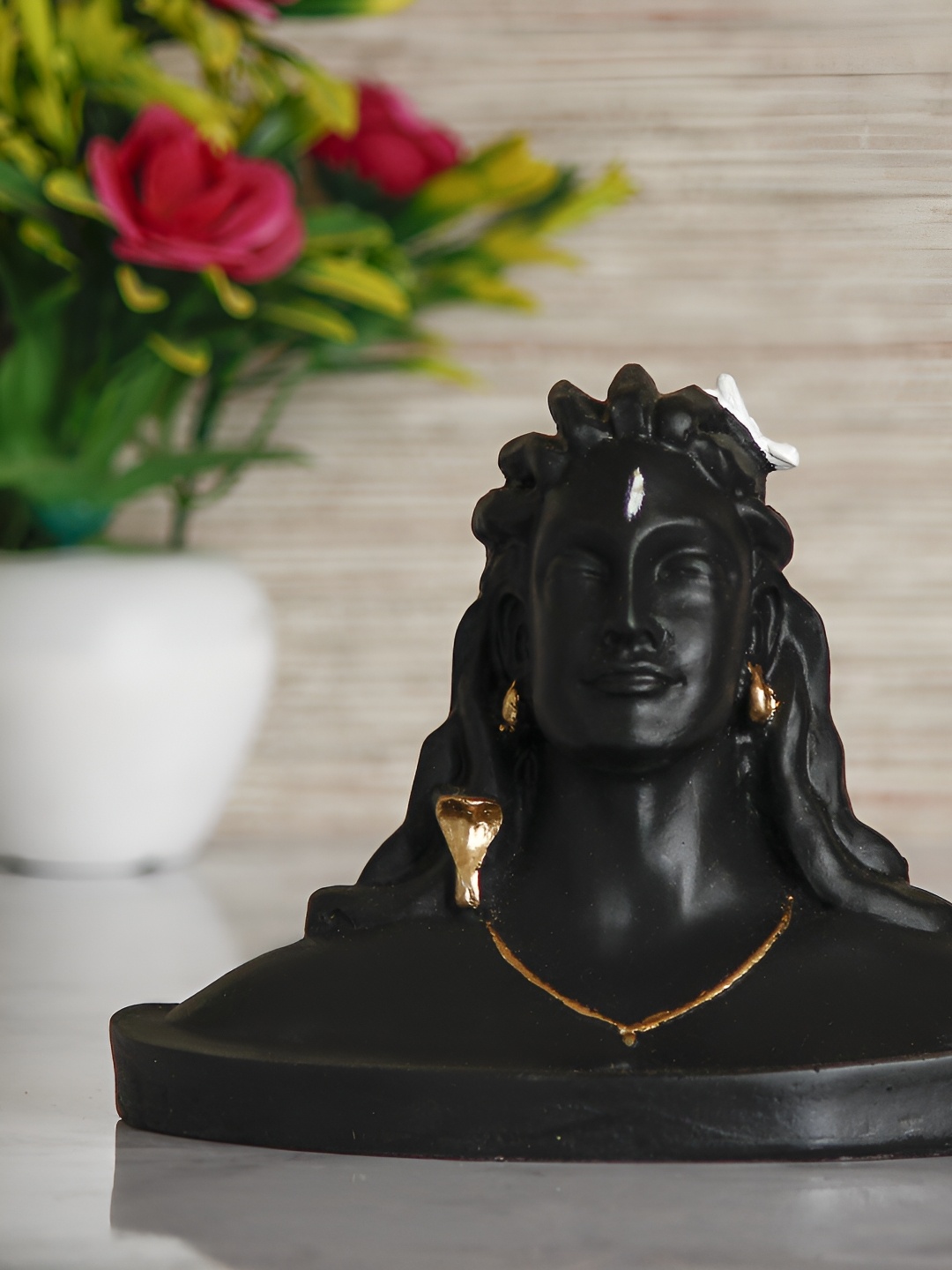 

Navyaksh Black Adiyogi Shiva Statue for Car Dashboard Showpiece