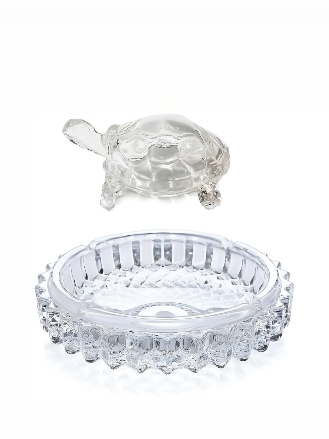 

Navyaksh Transparent Turtle With Plate Idol Showpiece