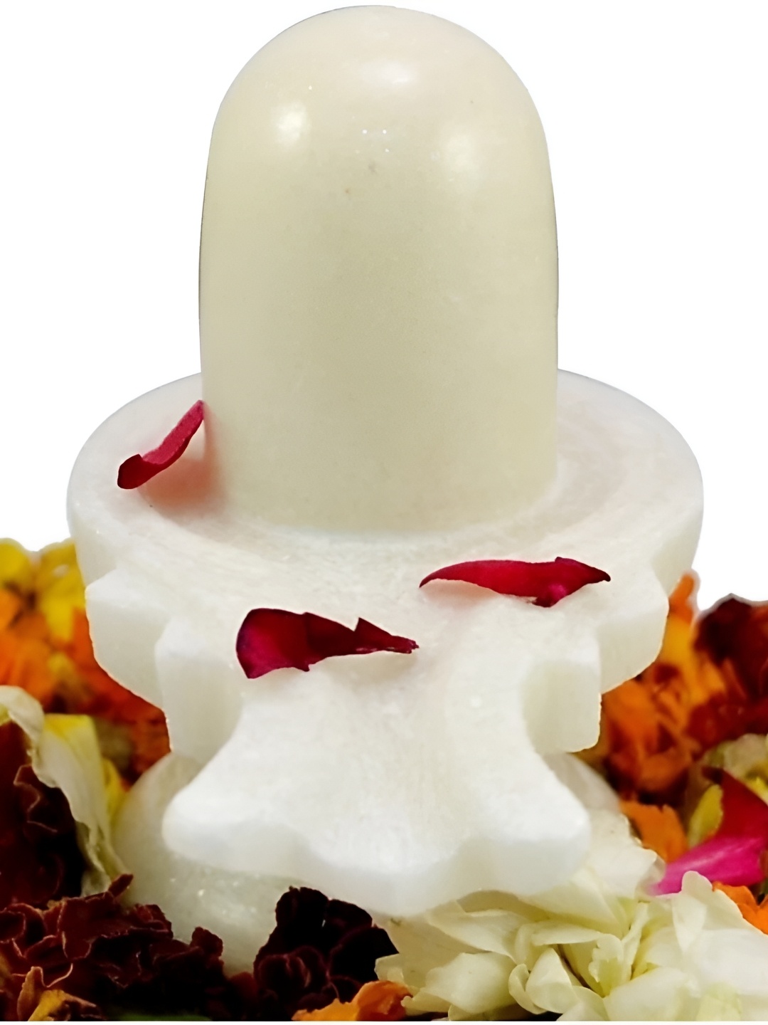 

Navyaksh White Shivling Marble Idol Showpiece