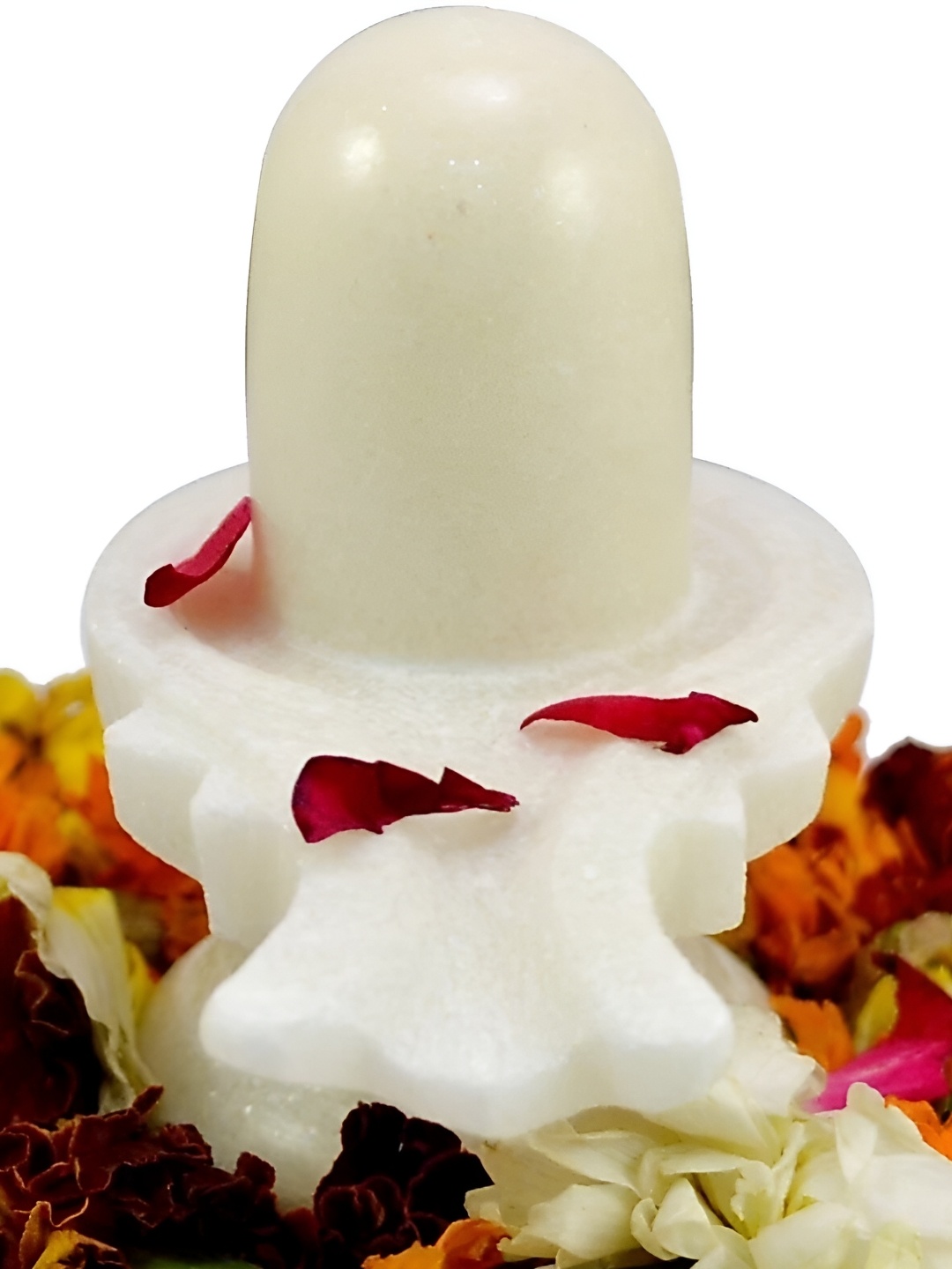 

Navyaksh White Shivling Marble Idol Showpiece