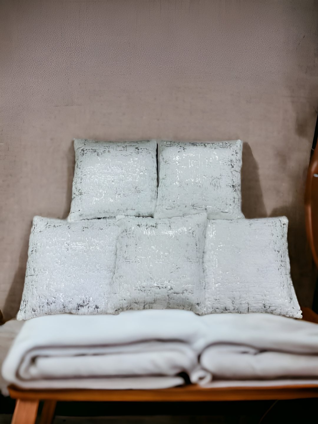 

CASA-NEST White 5 Pieces Abstract Printed Square Cushion Covers