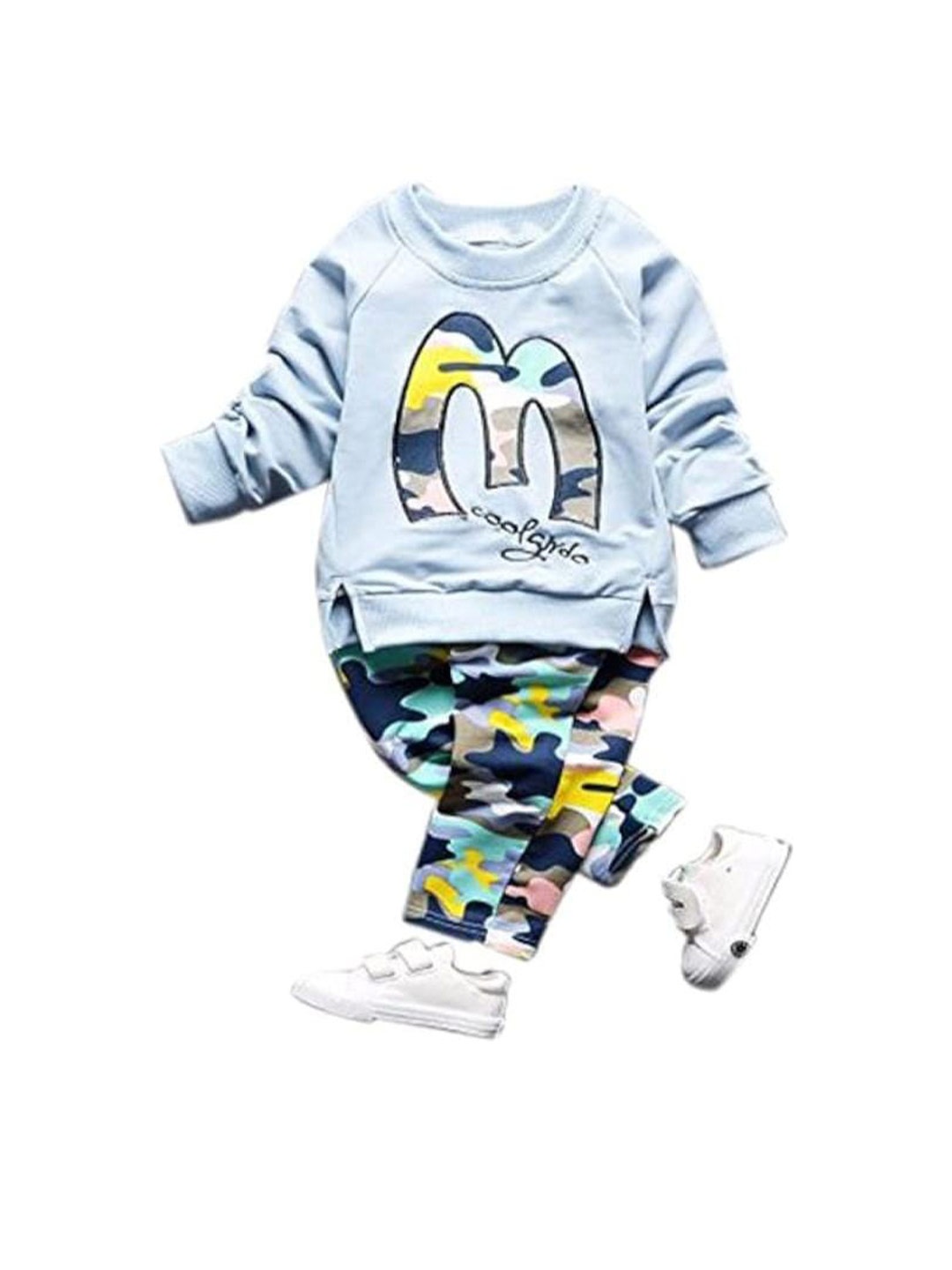 

BAESD Kids Graphic Printed T-shirt with Trousers, Blue