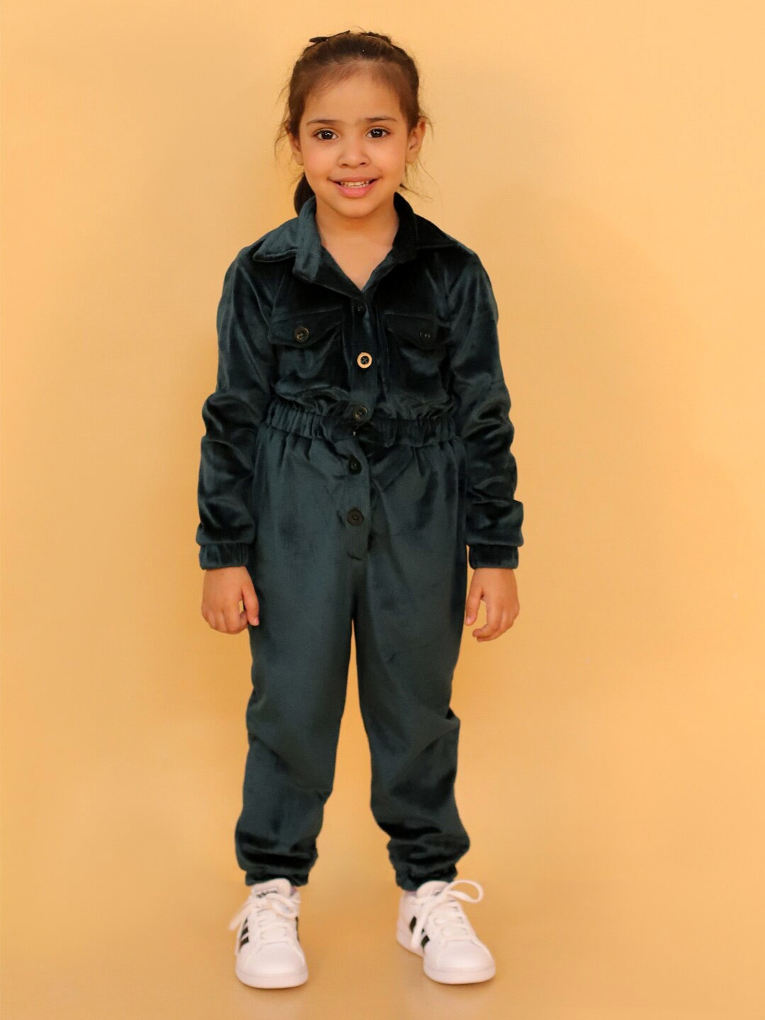 

Stuffie Land Girls Long Sleeves Basic Jumpsuit, Green