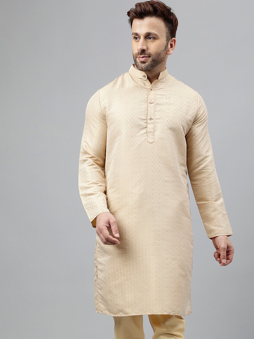 

Hangup Dobby Jacquard Kurta, Cream