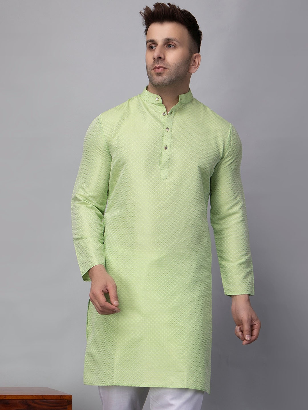 

Hangup Dobby Jacquard Kurta, Green