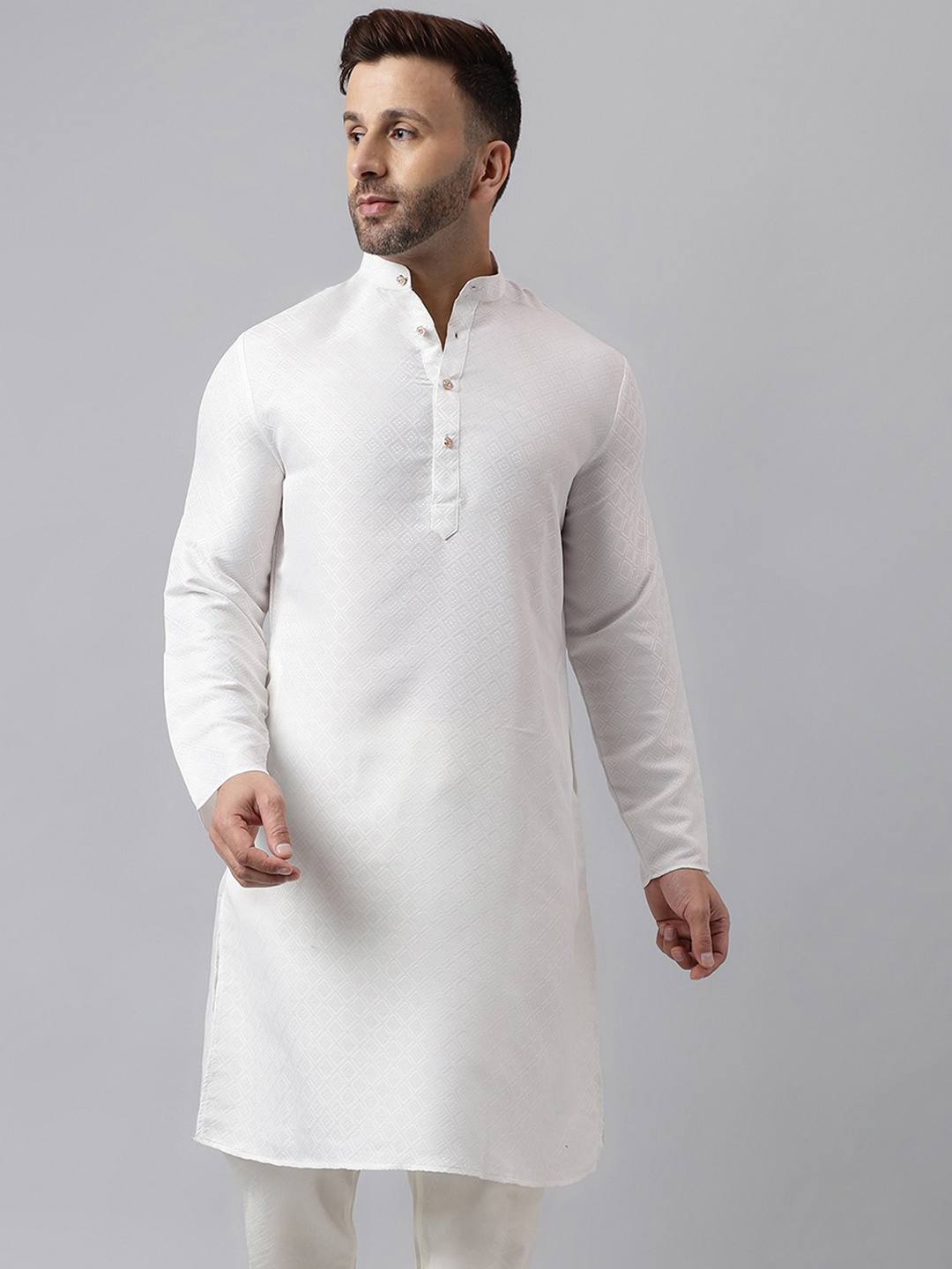 

Hangup Dobby Jacquard Kurta, White