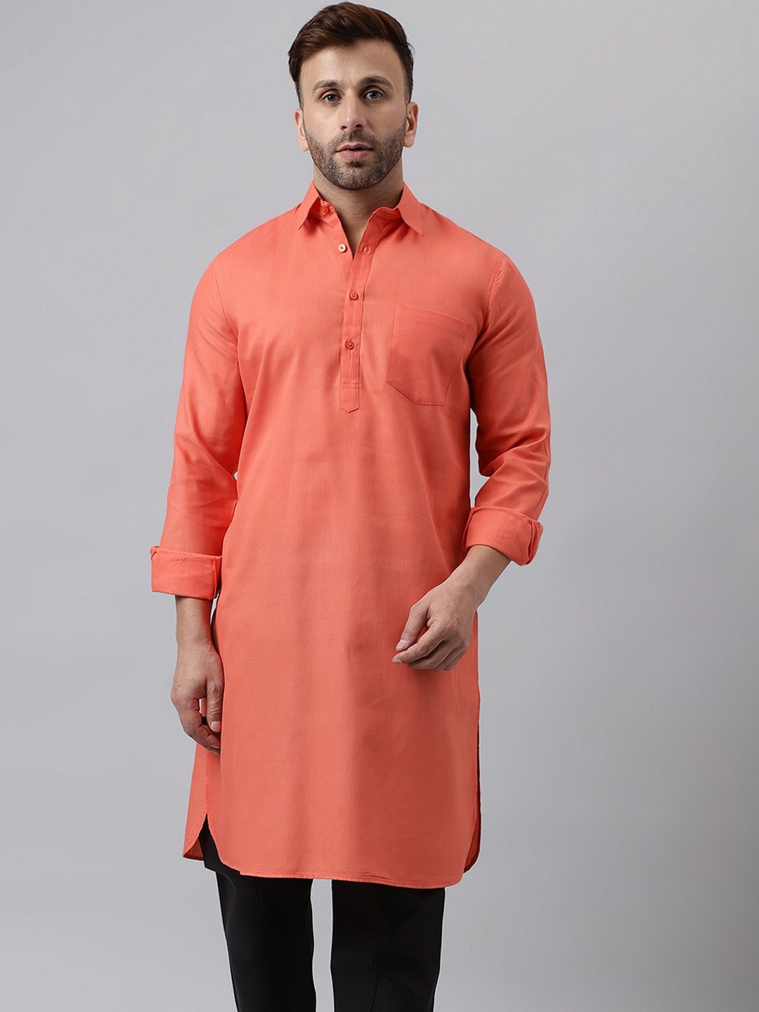 

Hangup Shirt Collar Pathani Kurta, Red
