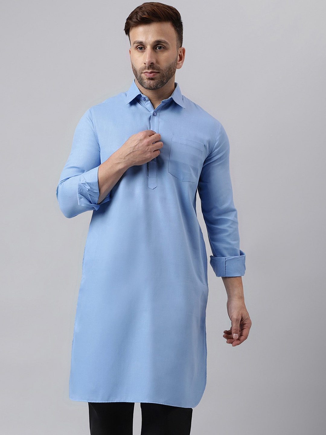 

Hangup Pathani Cotton kurta, Blue