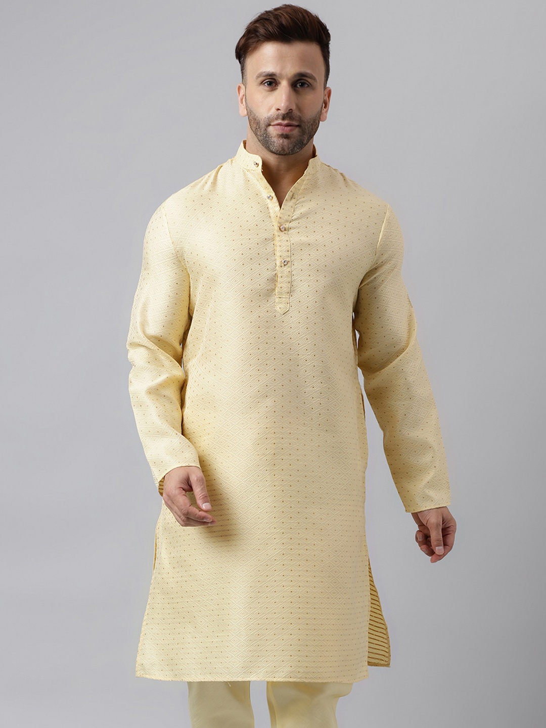 

Hangup Fancy Jacquard Match Kurta, Cream
