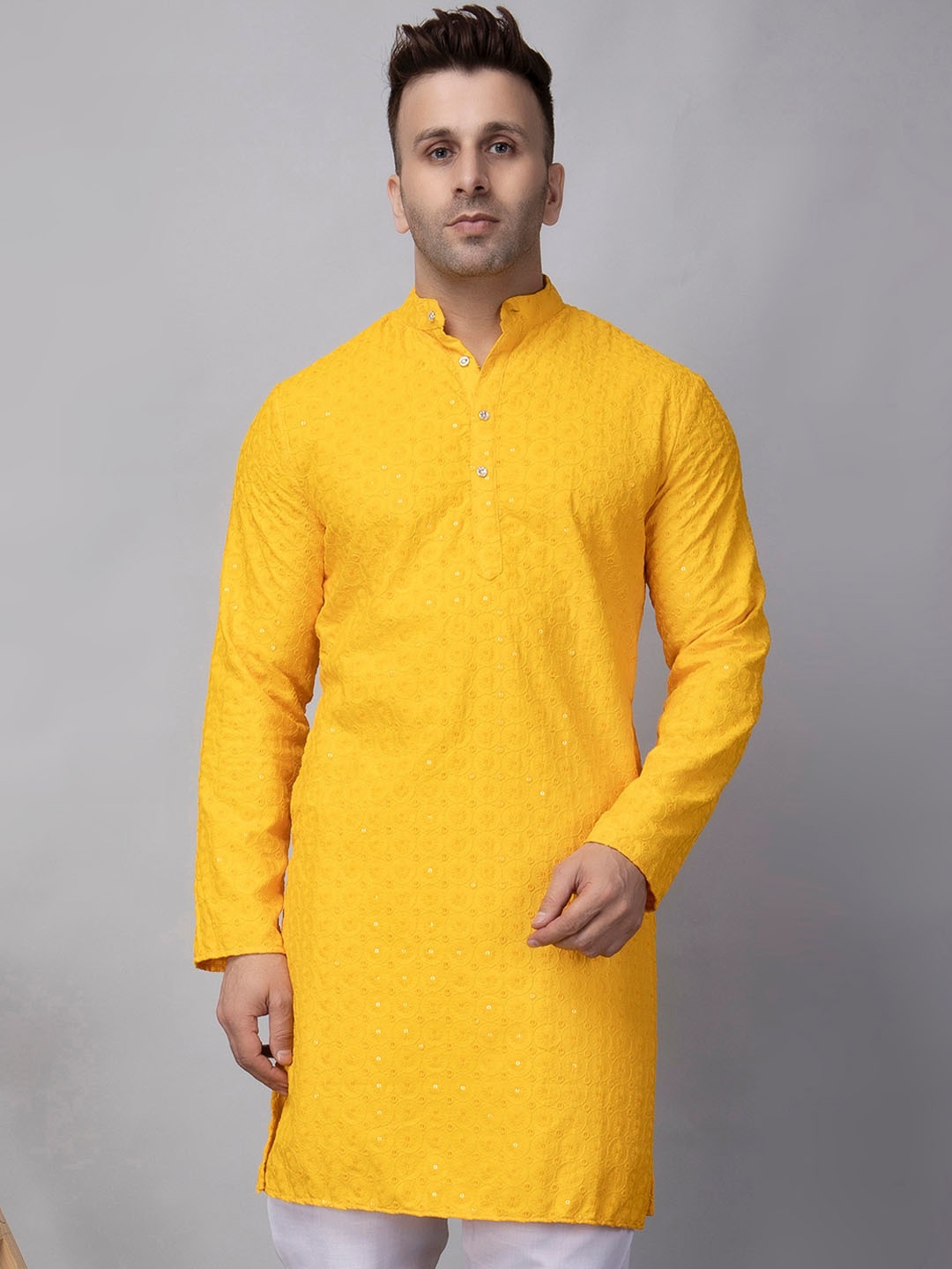 

hangup trend Yellow & Yellow Embroidered Kurta