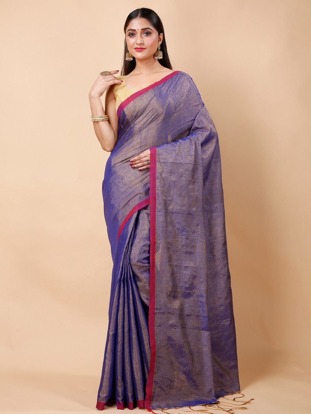 

Ruuprekha Ethnic Motifs Cotton Saree, Blue