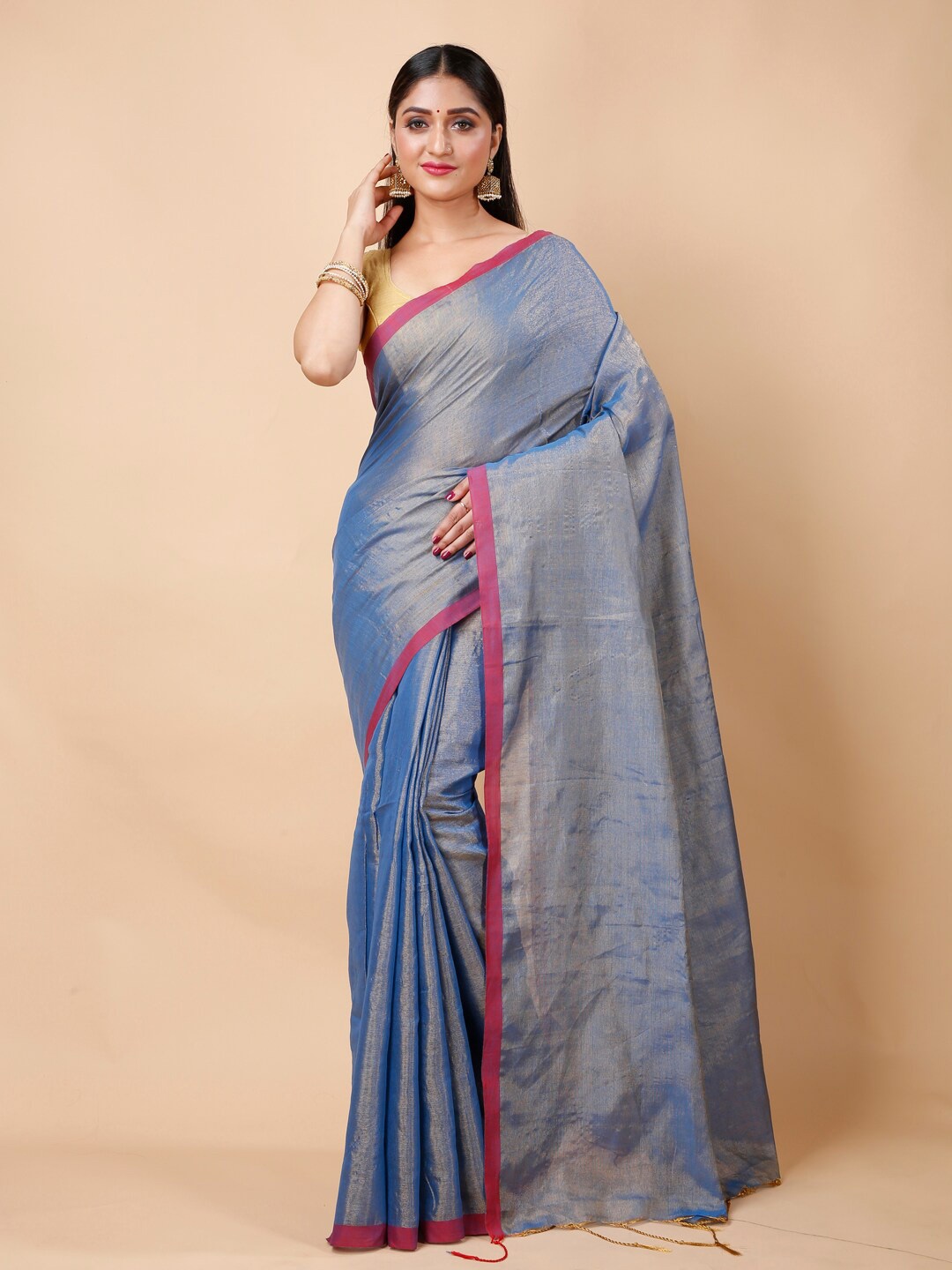

Ruuprekha Ethnic Motifs Cotton Saree, Blue