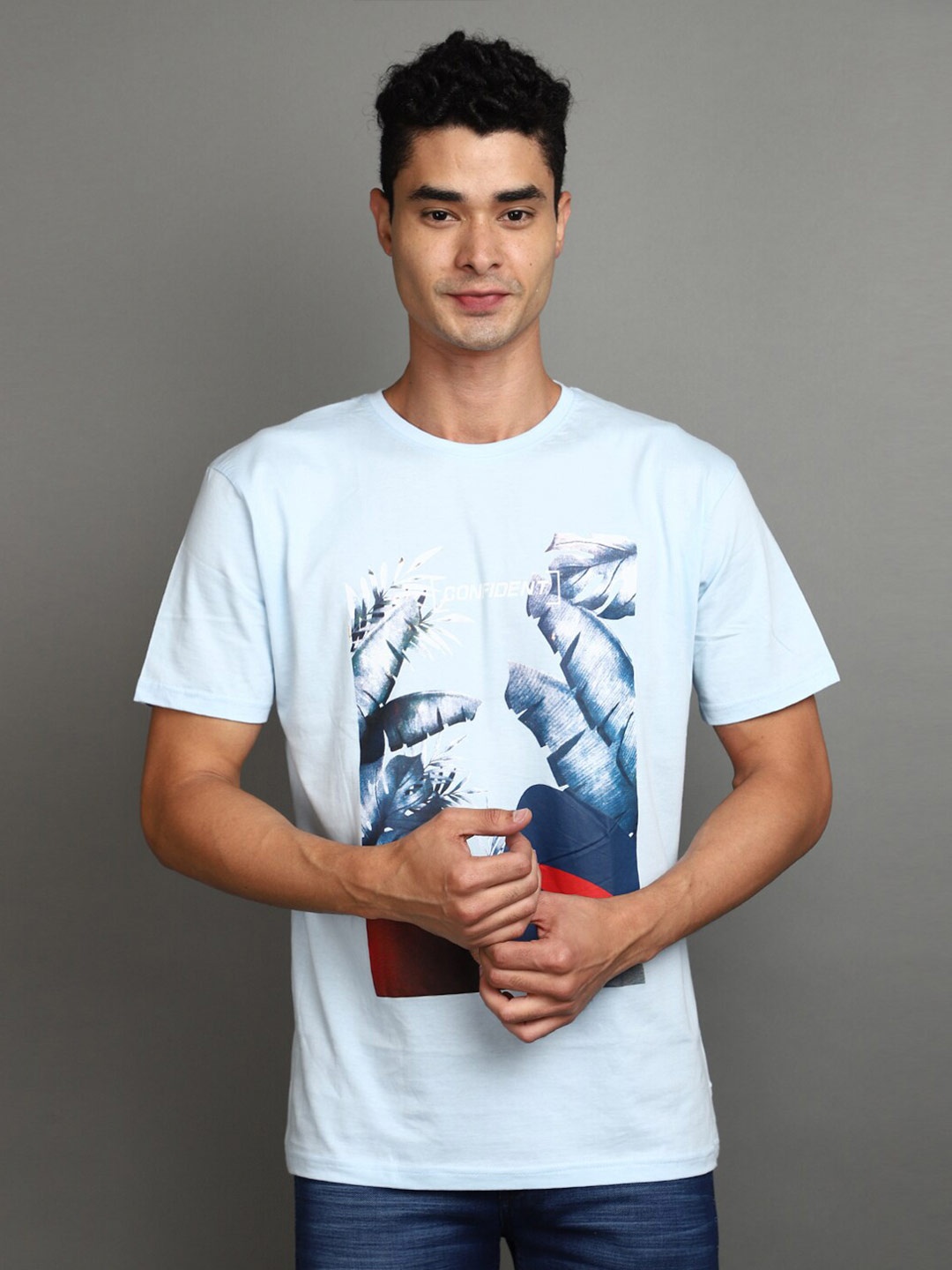

V-Mart Graphic Printed Cotton T-shirt, Blue