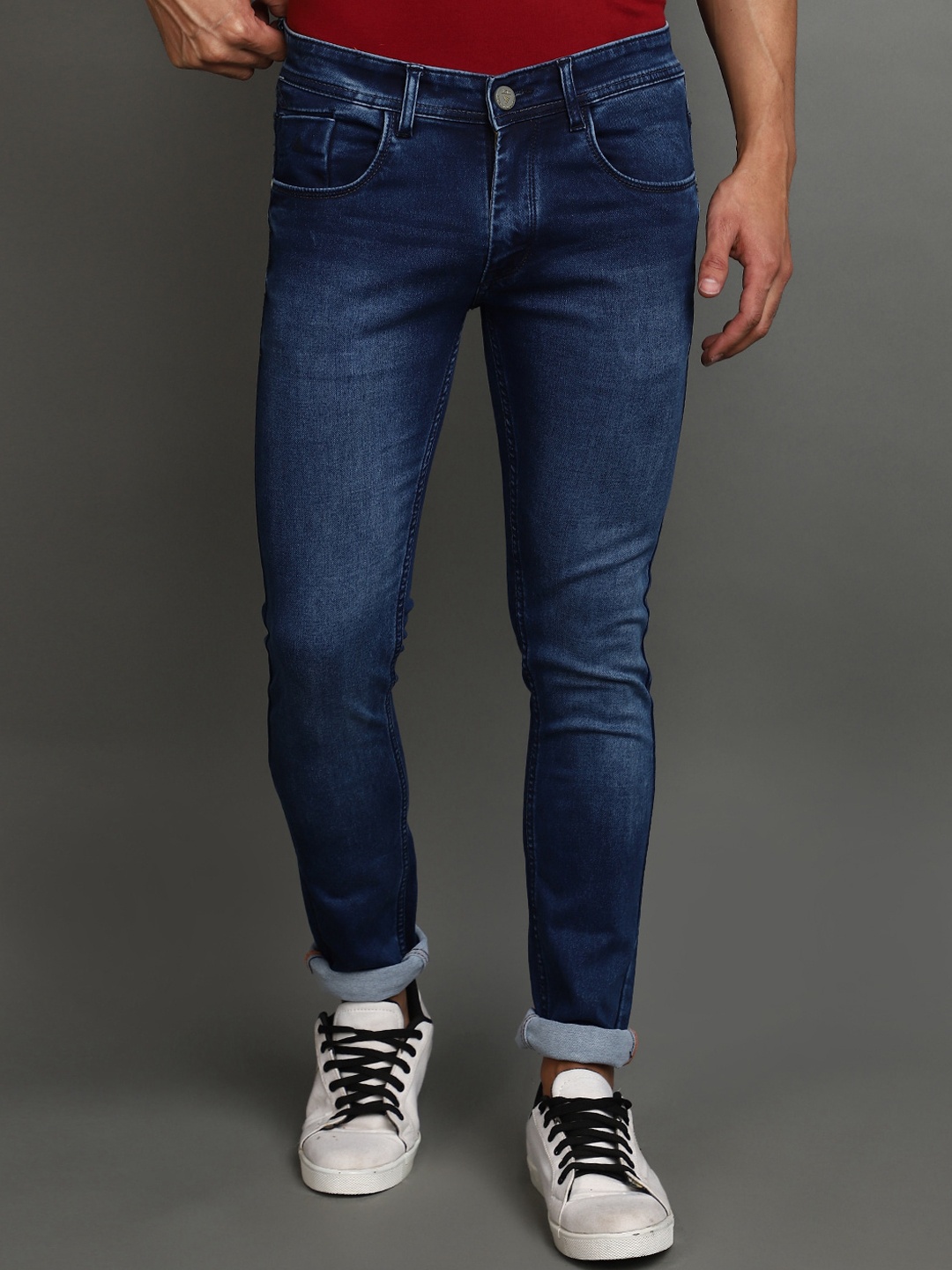 

V-Mart Men Slim Fit Heavy Fade Cotton Jeans, Blue