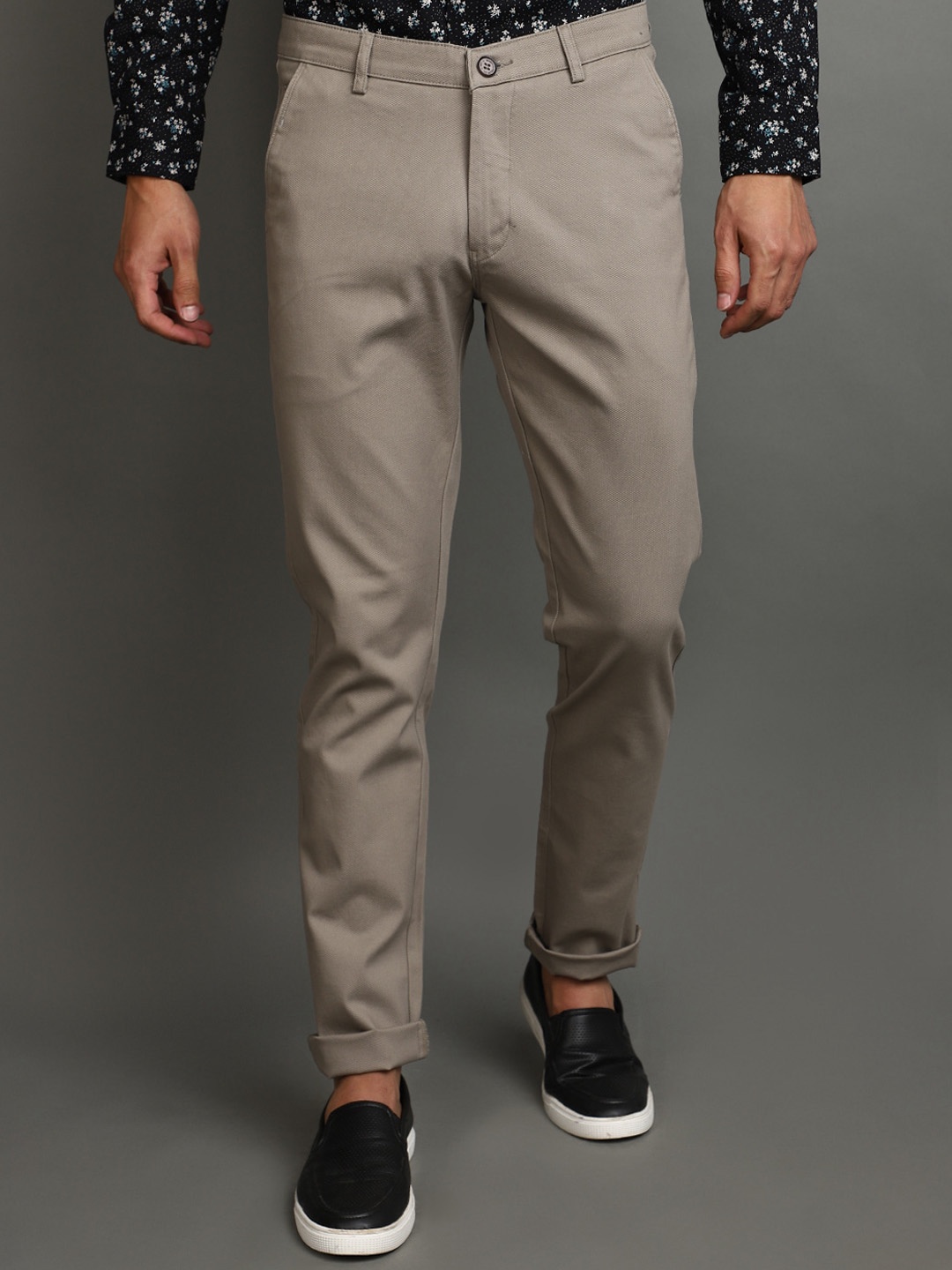 

V-Mart Men Slim Fit Cotton Chinos Trouser, Beige