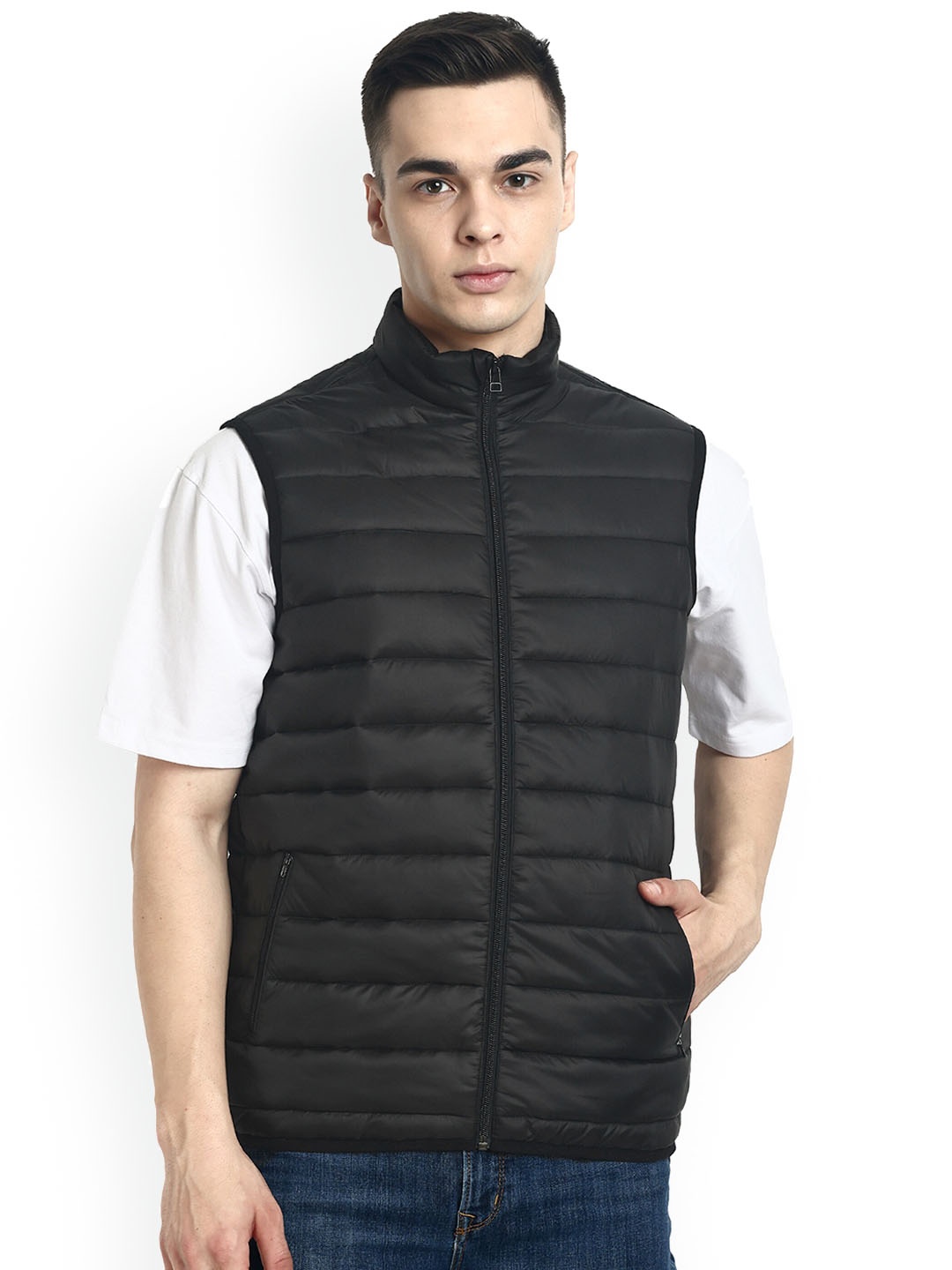 

hummel Stand Collar Sleeveless Padded Jacket, Black