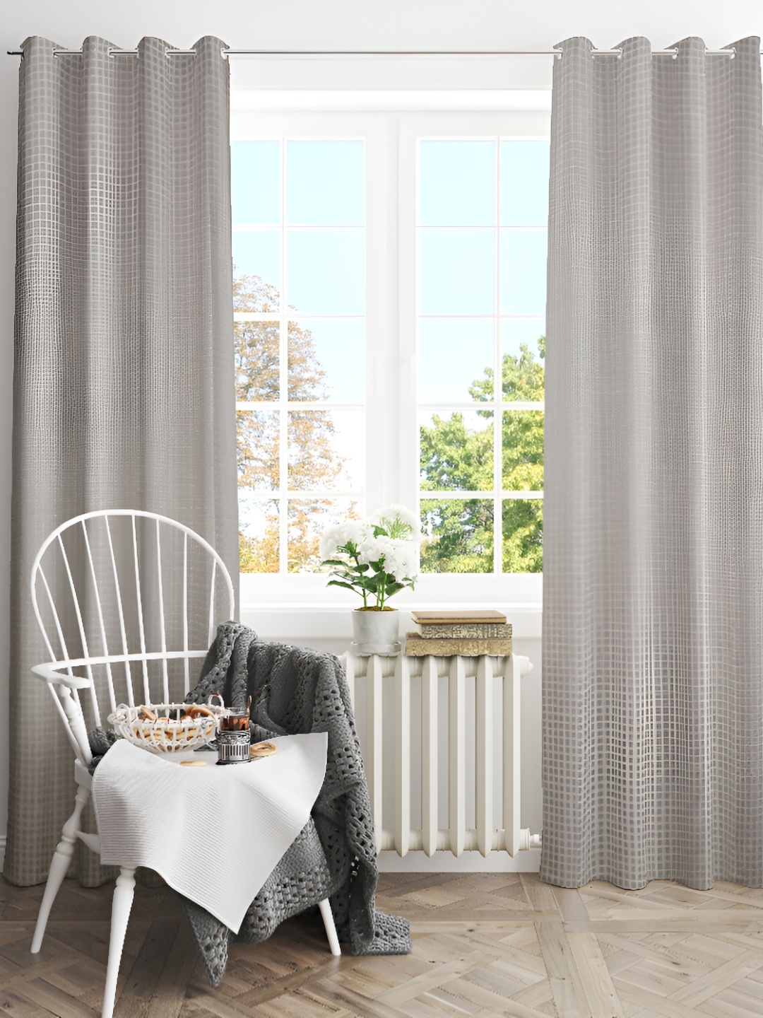 

EISMOURAH Grey 2 Pieces Room Darkening Door Curtain Core