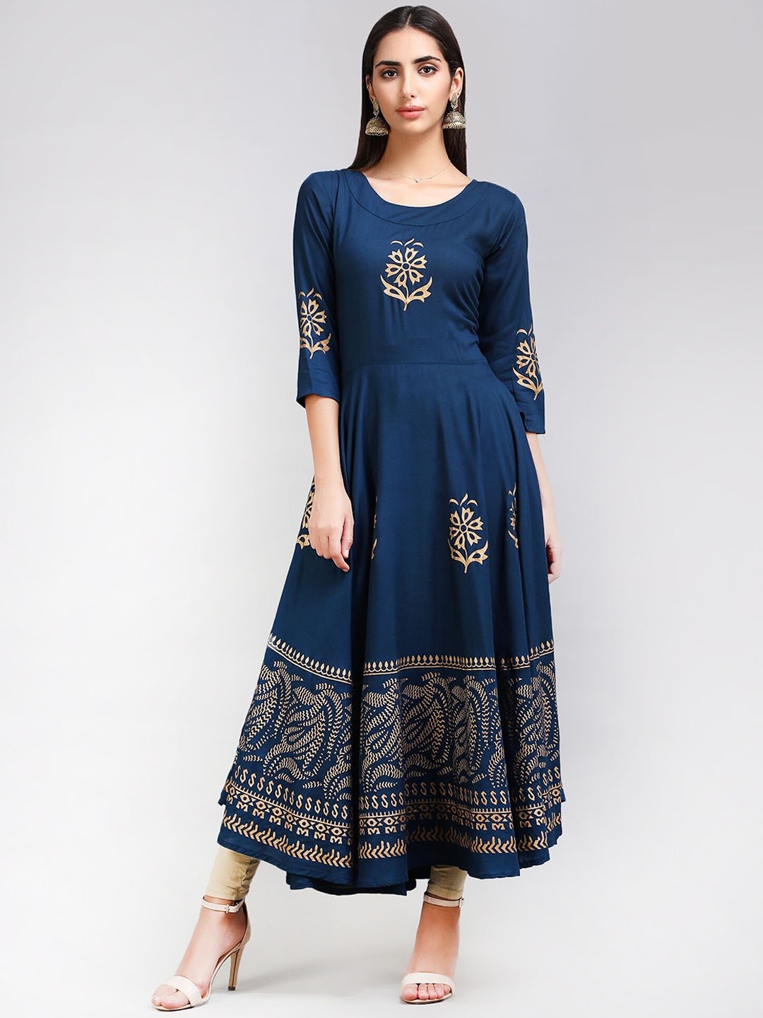 

SGRF Anarkali printed Kurta, Blue