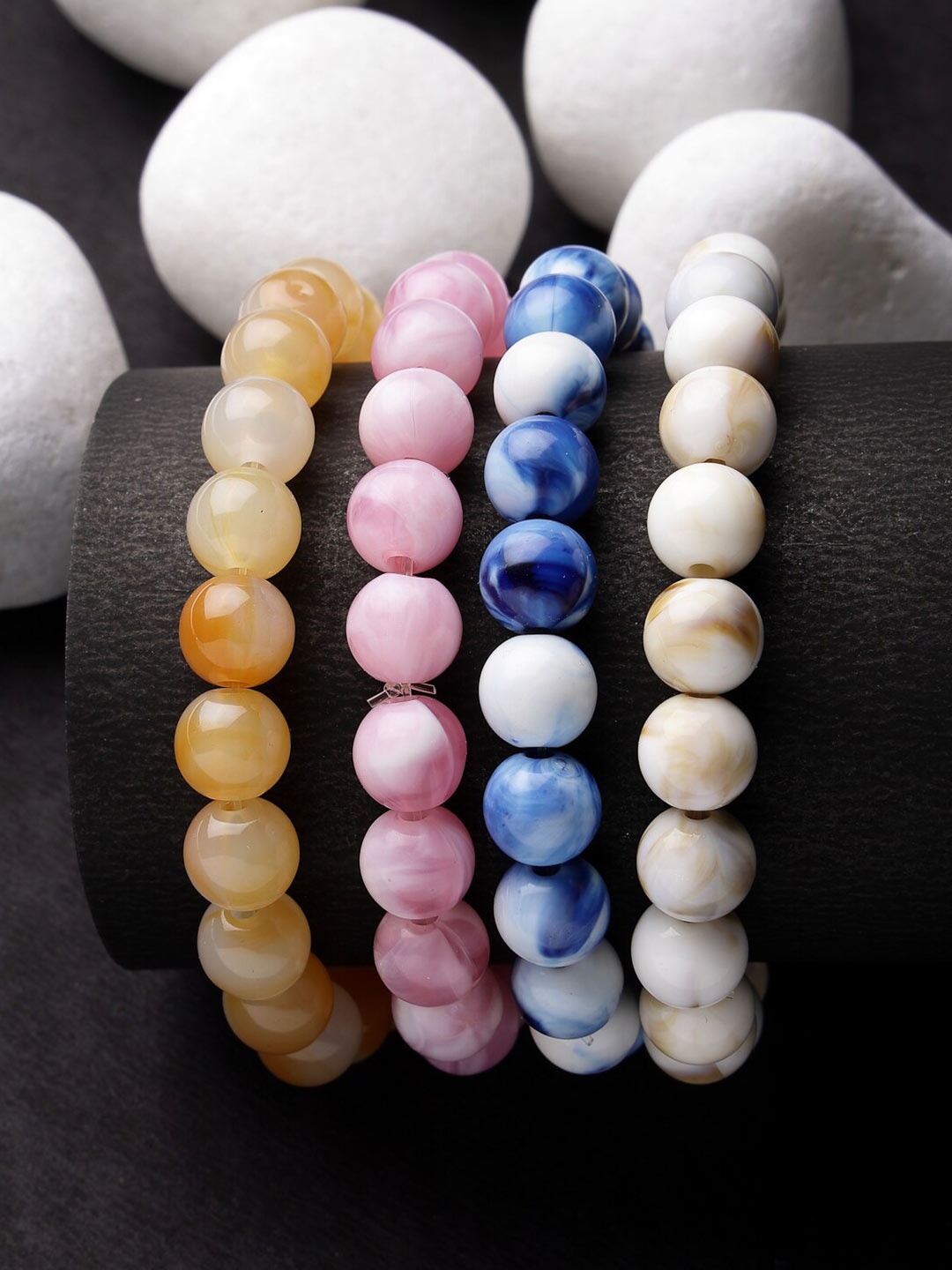 

NVR Unisex Beaded Elasticated Bracelet, Blue
