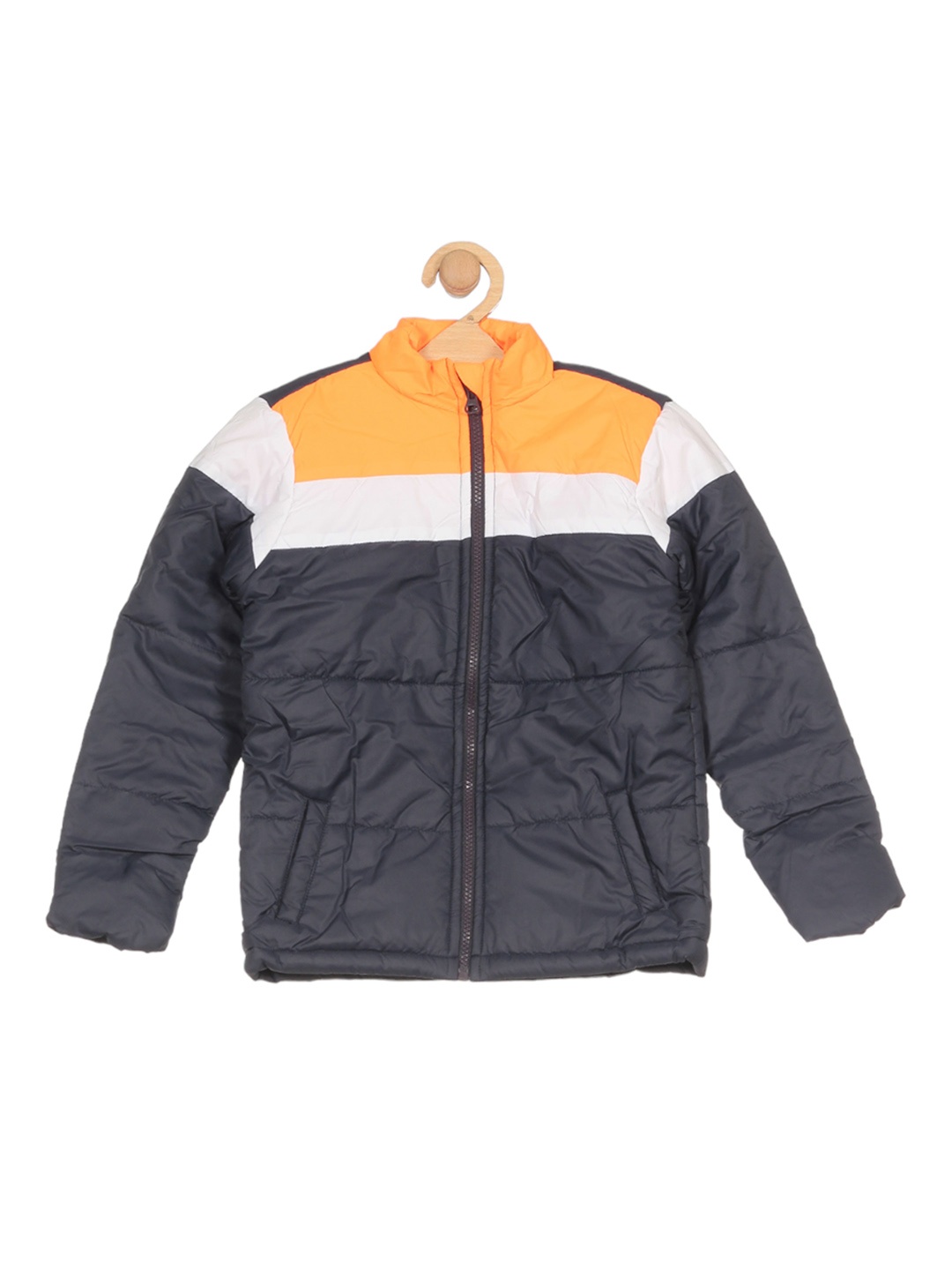 

Lil Lollipop Kids Lightweight Colourblocked Puffer Jacket, Navy blue