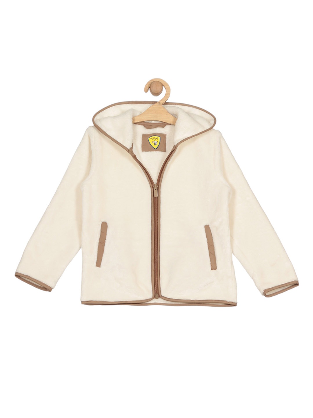 

Lil Lollipop Kids Lightweight Fleece Bomber Jacket, Cream