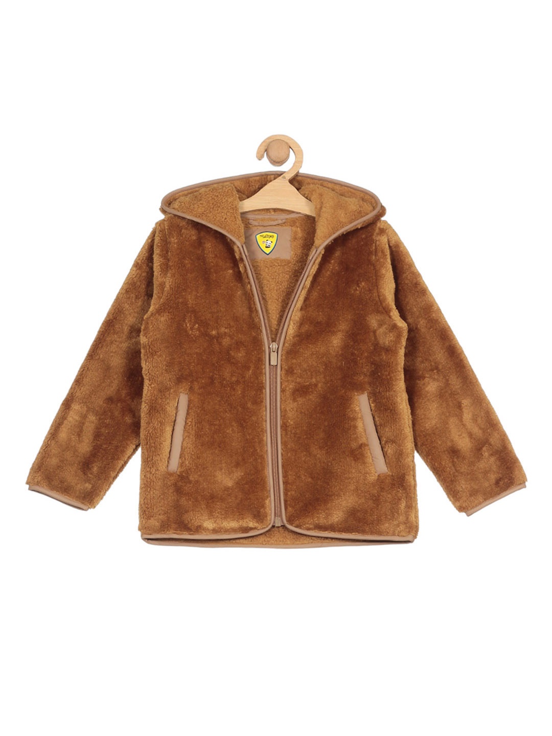 

Lil Lollipop Kids Hooded Lightweight Fleece Open Front Jacket, Brown