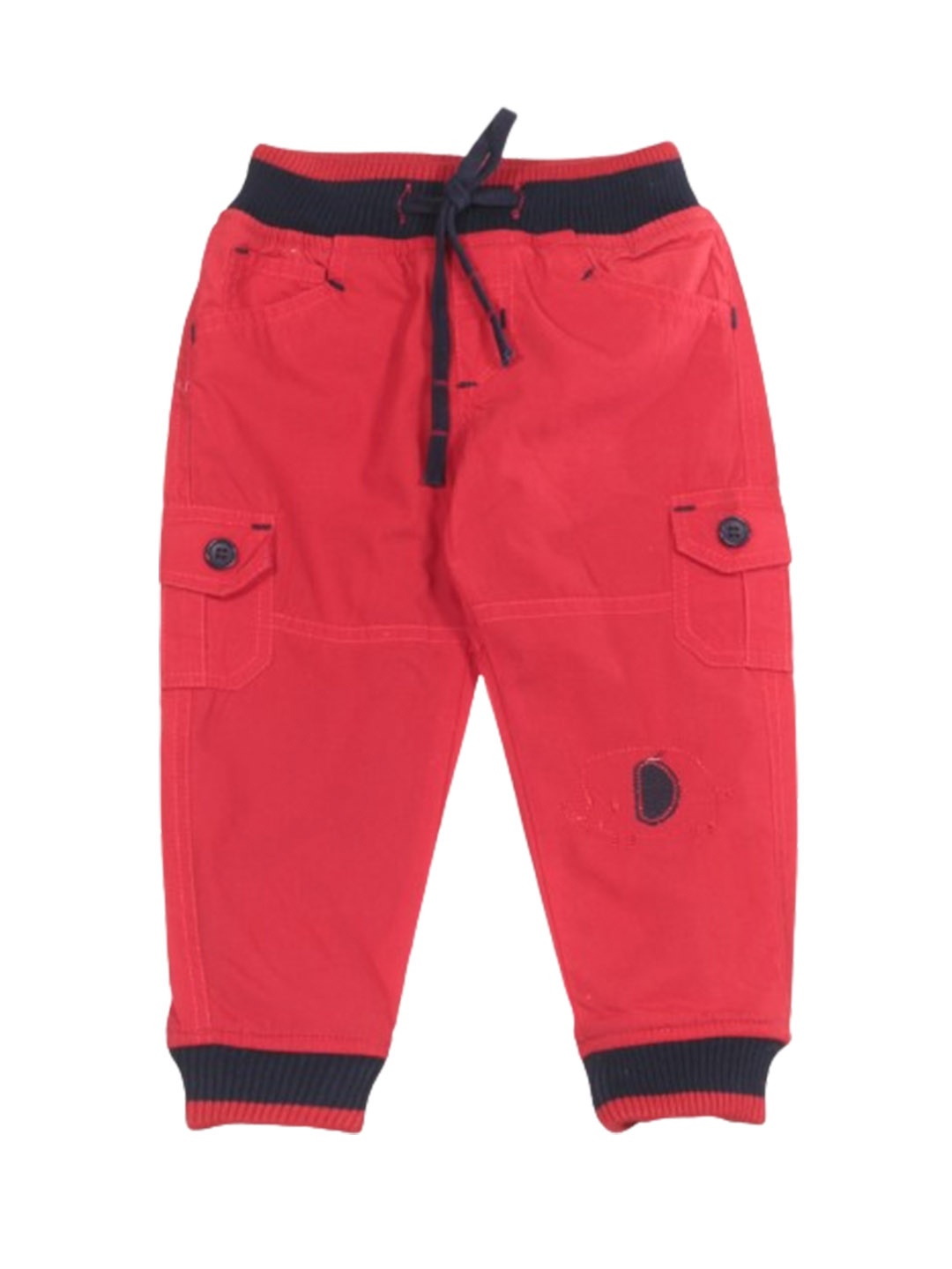 

Lil Lollipop Kids Pure Cotton Mid-Rise Joggers, Red